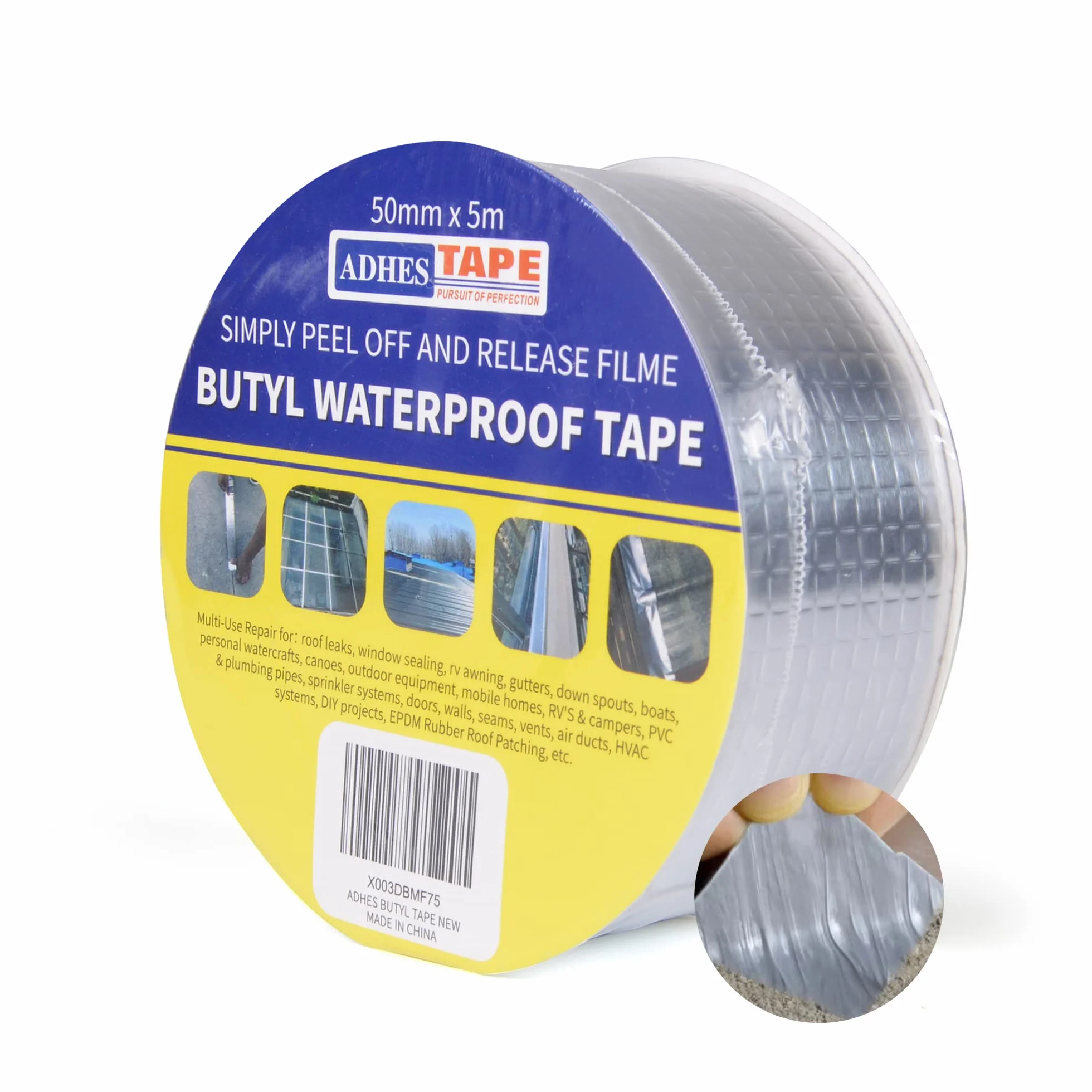 Ruban Butyle ADHES Haute Température 50mm x 5m Étanchéité Toiture Façade