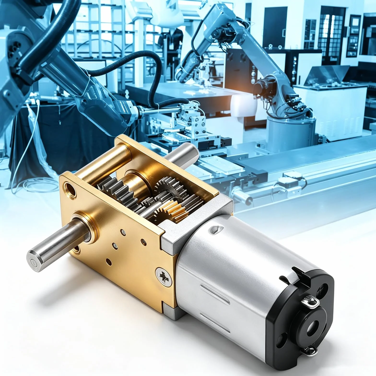 Moteur À Engrenages Métal DC 12V 200RPM Vis Sans Fin Arbre 3mm D-Forme pour Machines