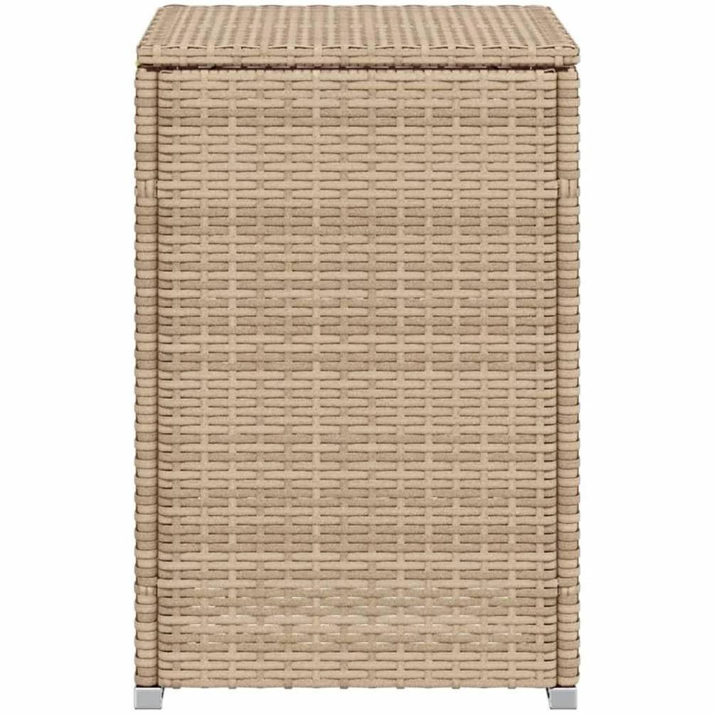 vidaXL Table de Couverture de Bouteille de Propane, Boîte de Rangement, Support de Jardin, Beige Résine Tressée