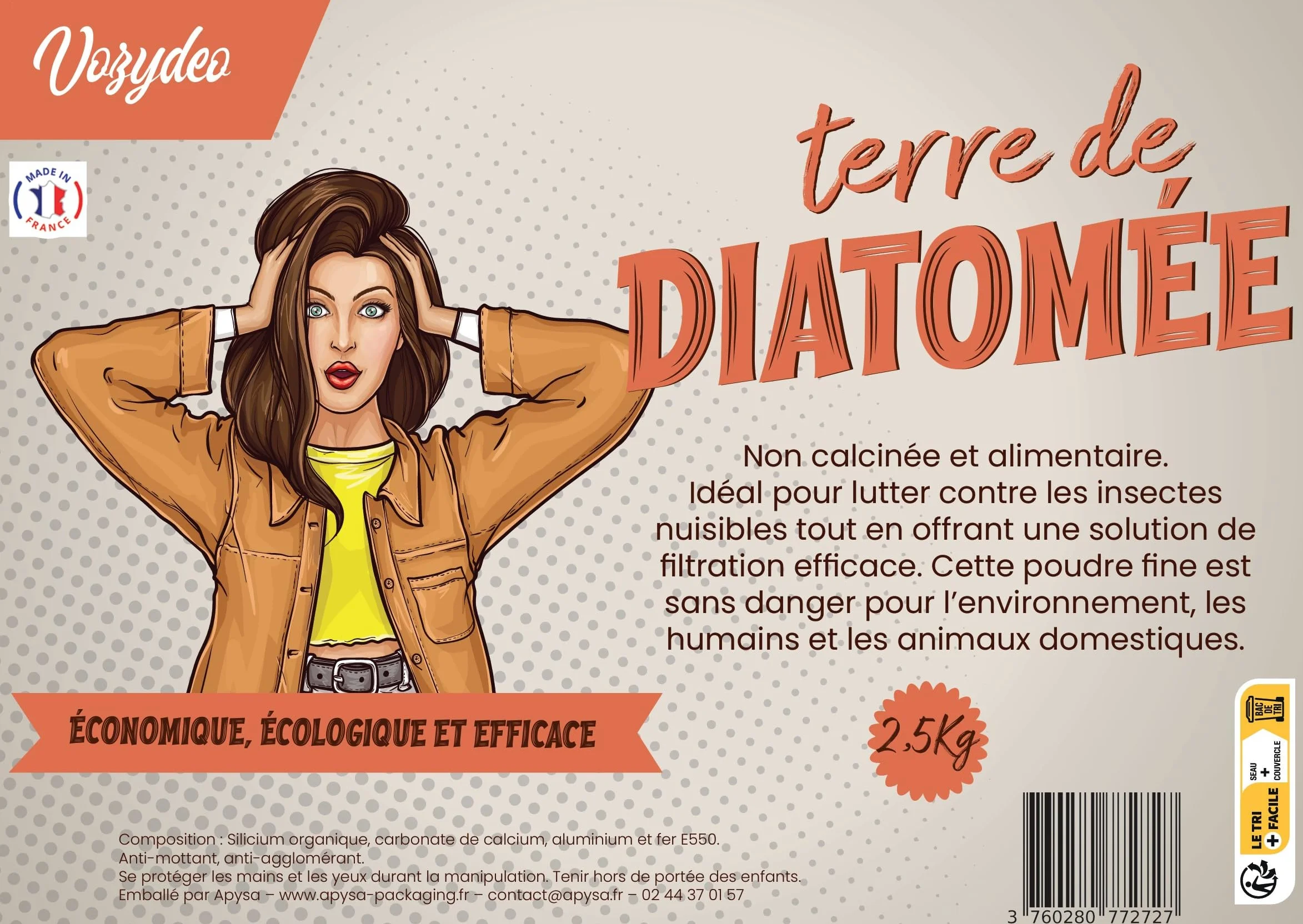 Terre de Diatomée - Sac 2,5 KG - Contre Les Insectes et Parasites - Complément Alimentaire - Vermifuge - Produit Naturel et Economique