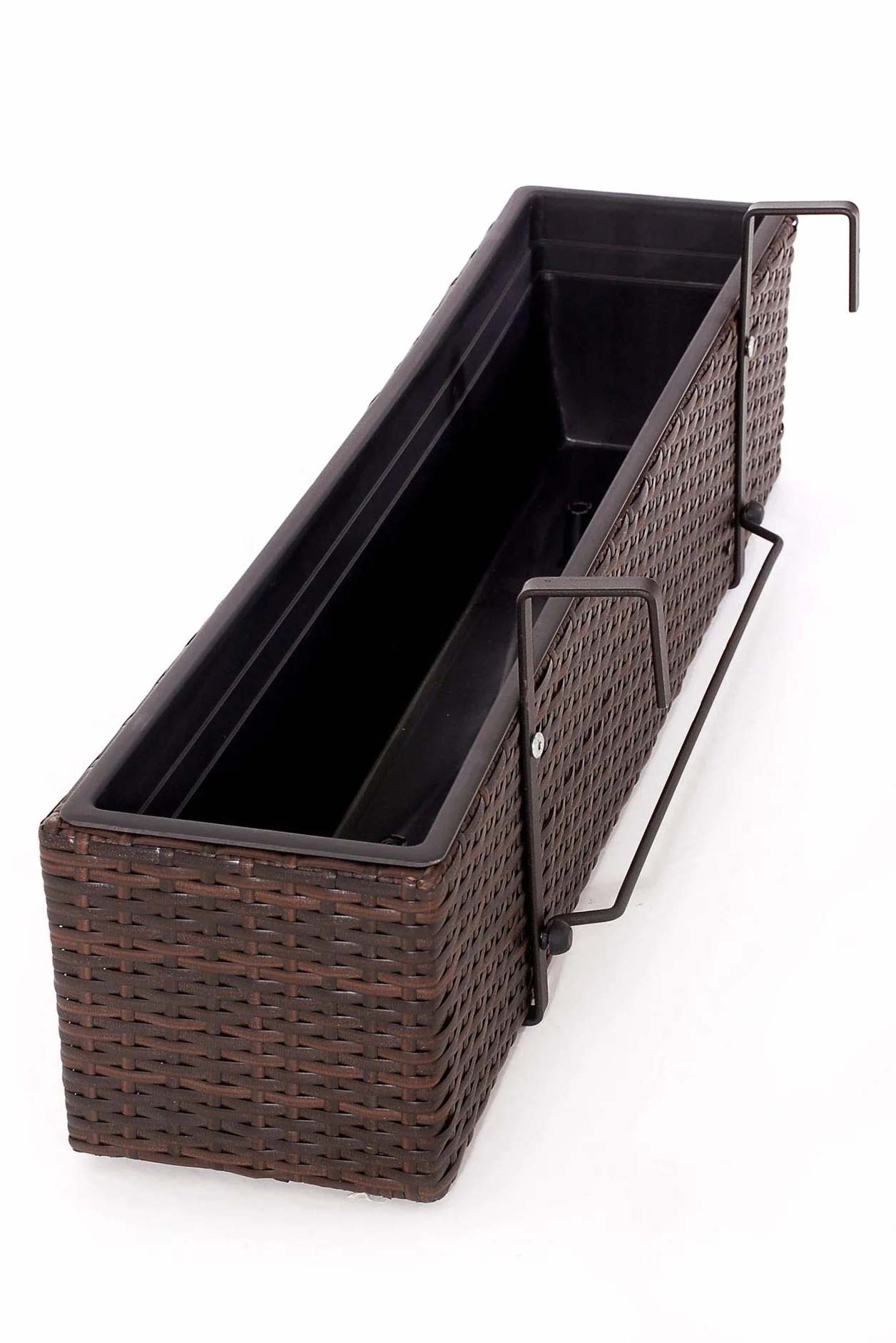 VIVANNO Bac à Fleurs Balcon polyrattan Brun 20 x 80 x 19 cm