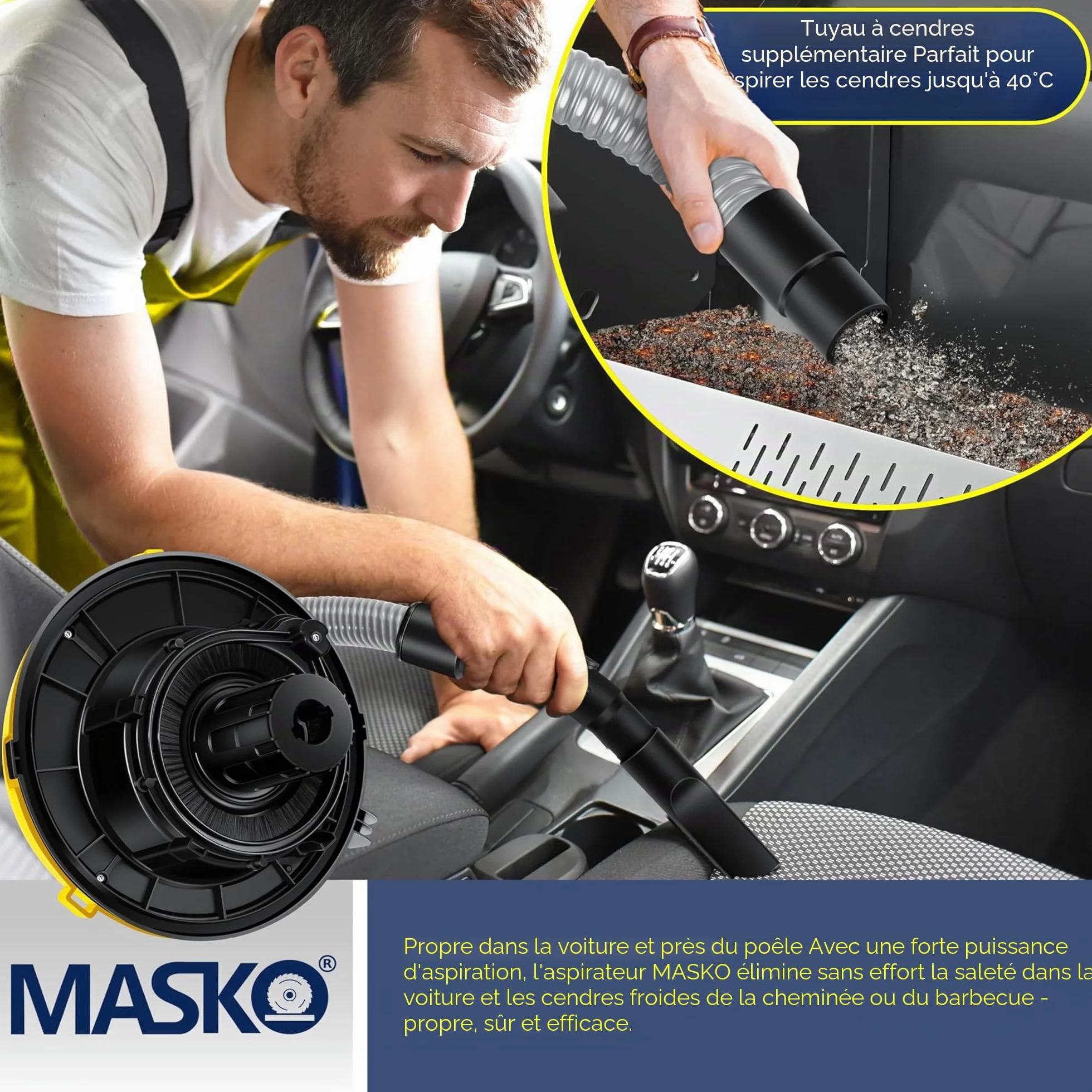 Masko Aspirateur Industriel 6IN1 2300 W Eau et Poussière Soufflage Sec Humide