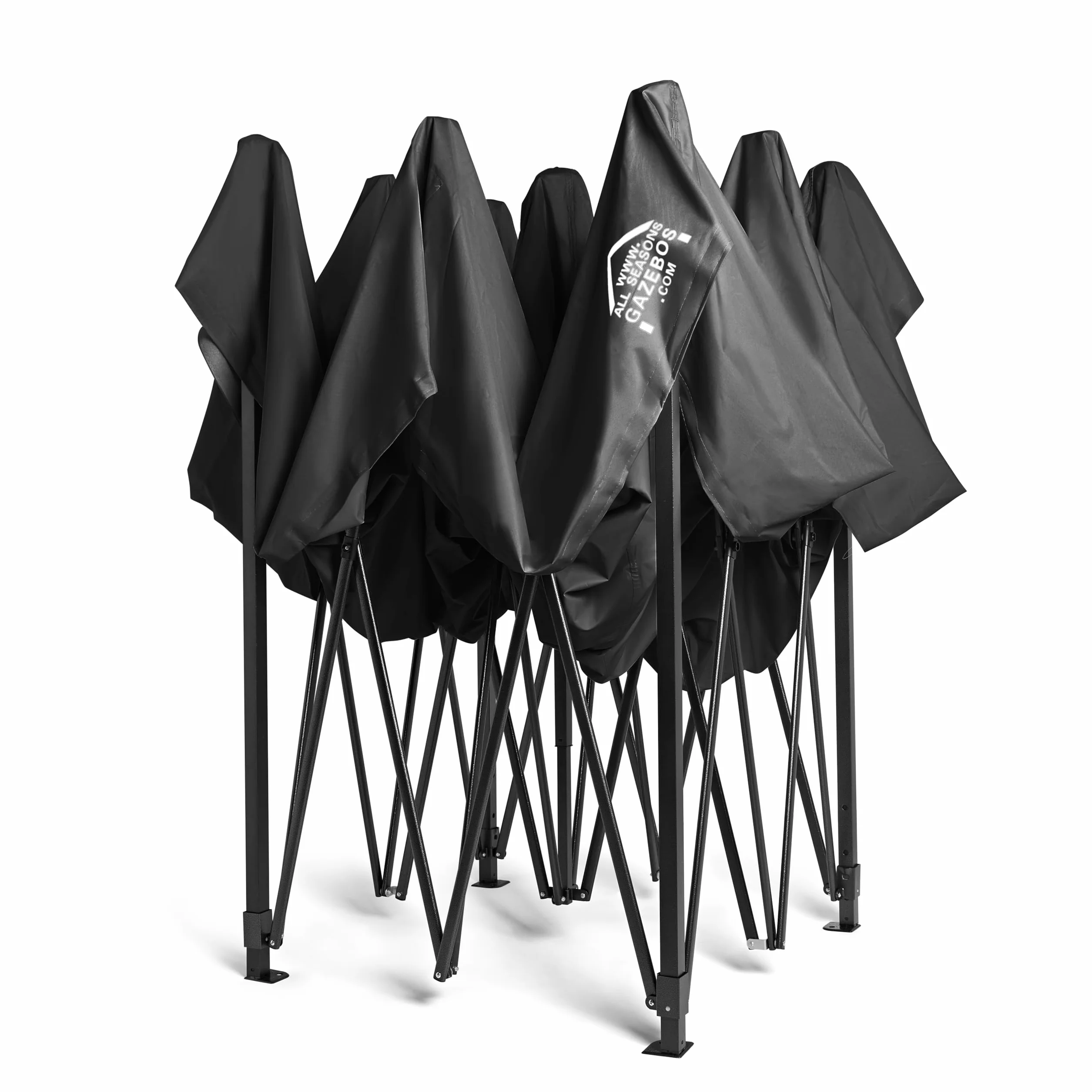 Tonnelle Pop-up 3x3m Imperméable 4 Parois Latérales Noir