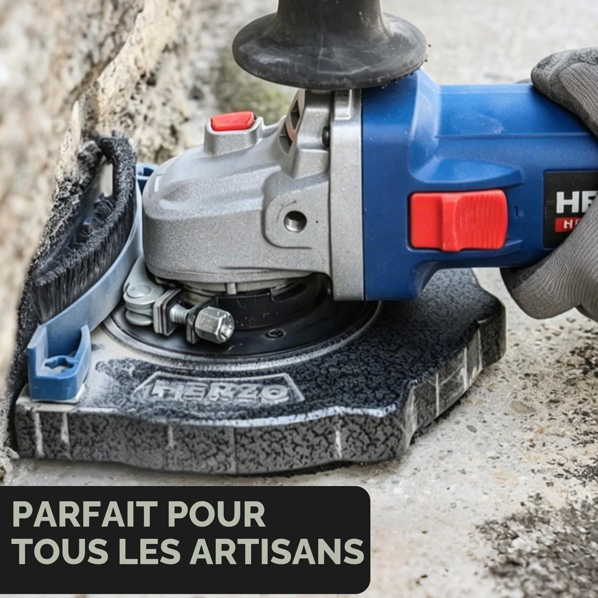 HERZO Capot d'aspiration pour meuleuse d'angle 125 mm aluminium
