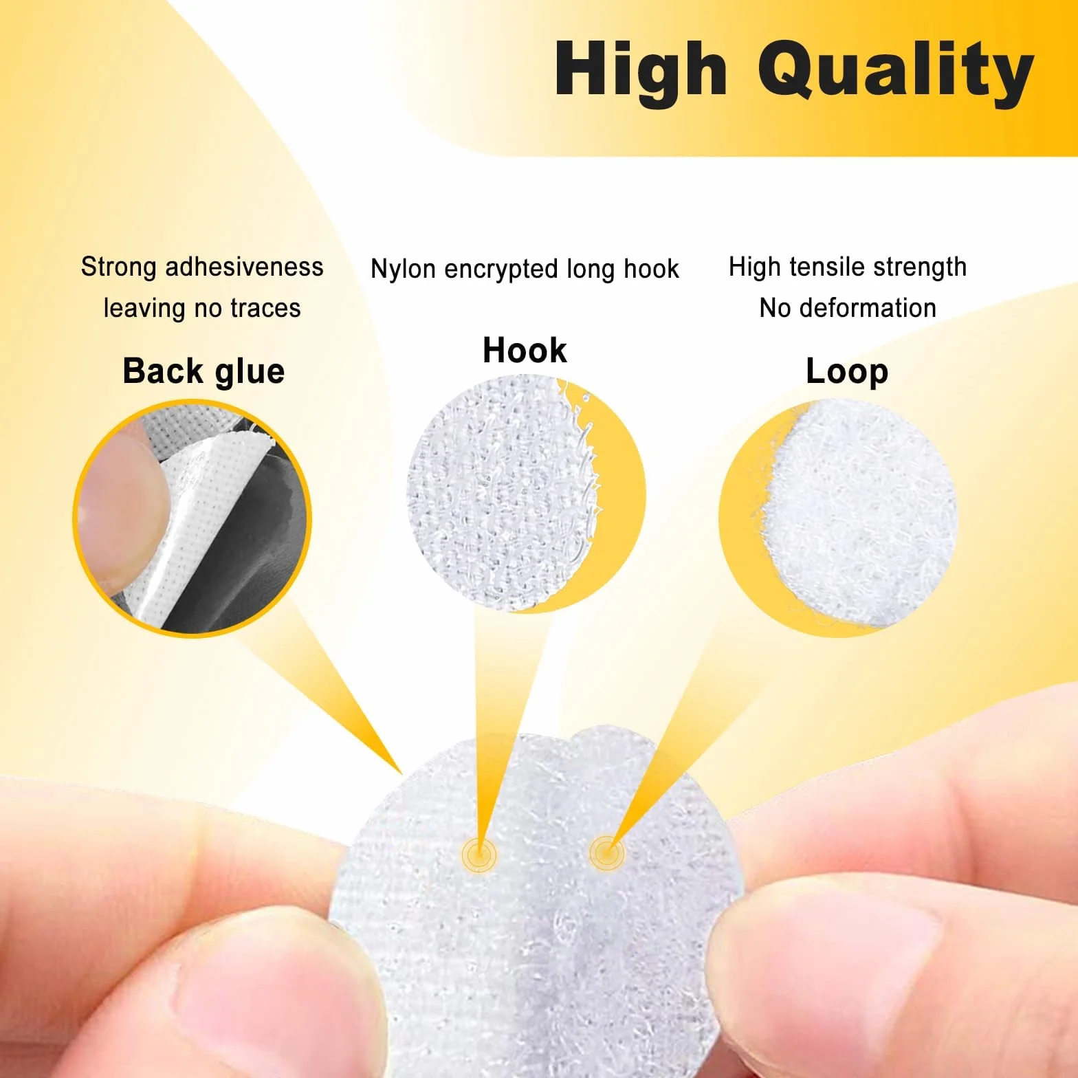 540 Pièces Scratch Autocollant Rond 10mm Double Face Hook & Loop Pastille Adhesive Blanc