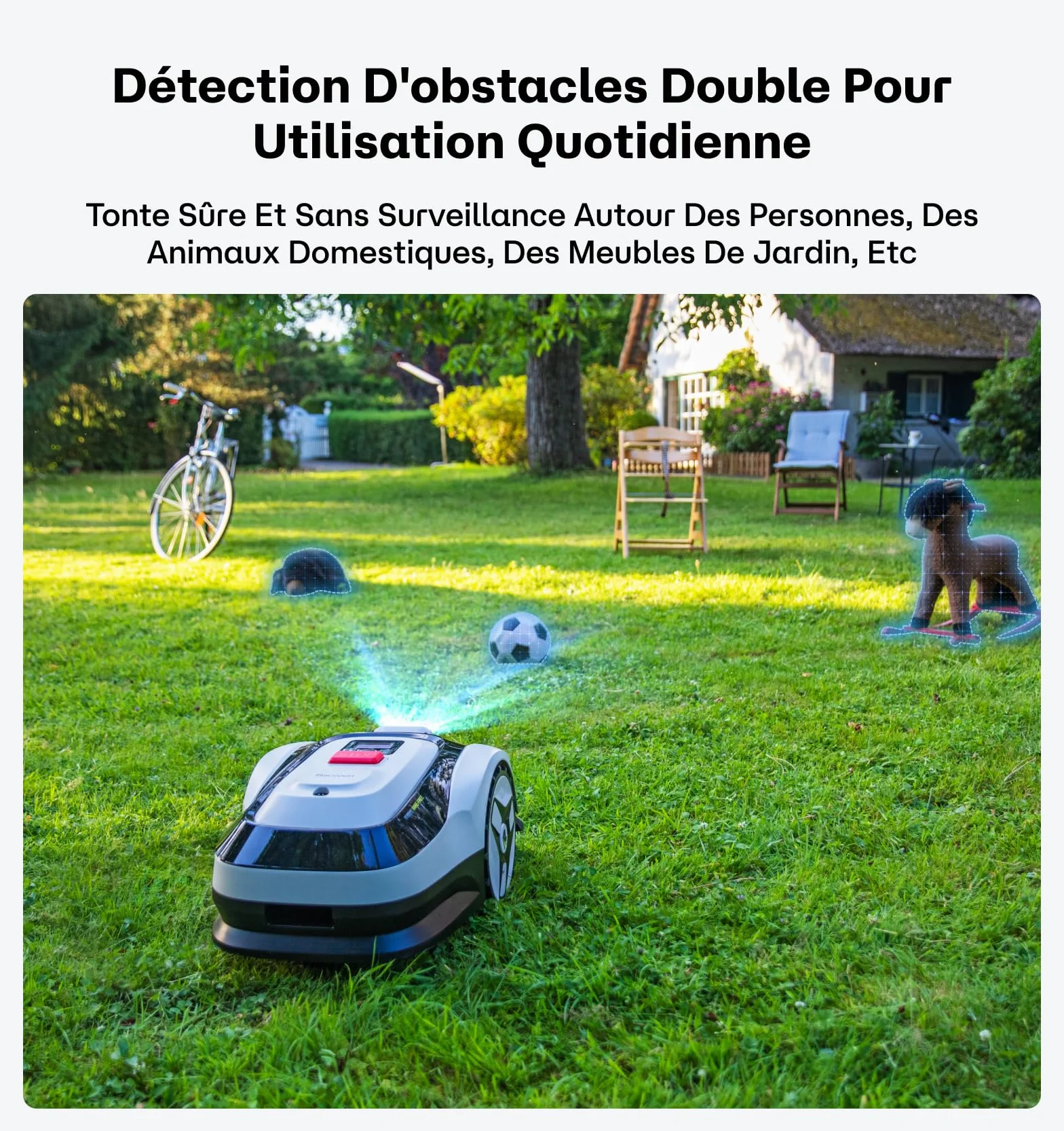 Raccoon 2 SE Robot Tondeuse Intelligent 600m² sans RTK, Tonte Parallèle, 5Ah Recharge Rapide 150min Autonomie