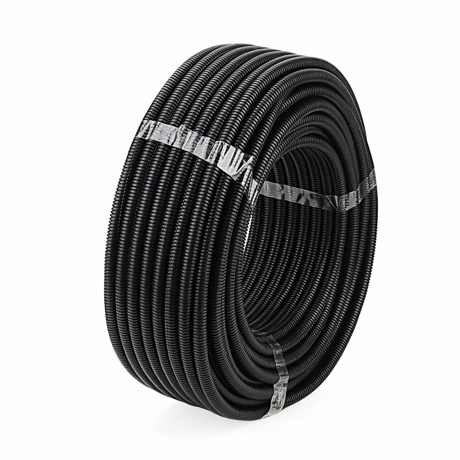 Gaine Electrique Exterieur Annelée Fendue 50m ID 10mm x OD 13mm Tuyau Ondulé Flexible Noir