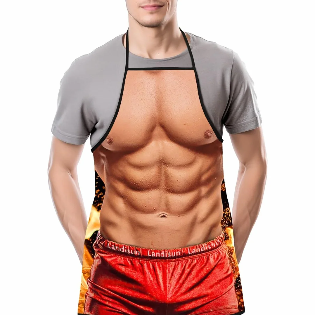 Tablier BBQ pour homme, nouveauté de cuisine, tablier sexy, amusant, pour homme, cadeau pour fête, cosplay, grille, cadeau de Saint-Valentin