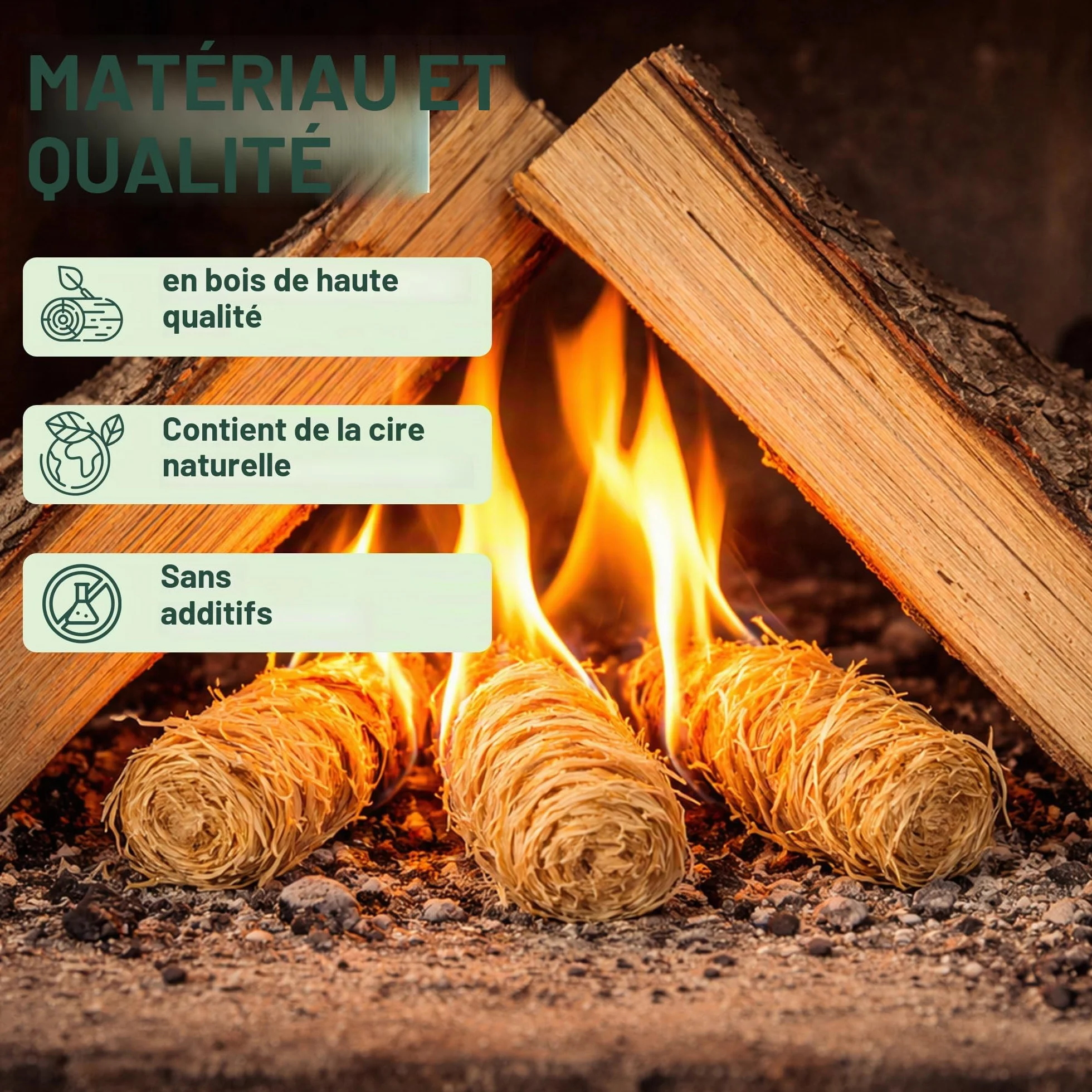Blumixx Allume-feu en laine de bois 10 kg 1000 pièces écologique bois pur cire certifié FSC