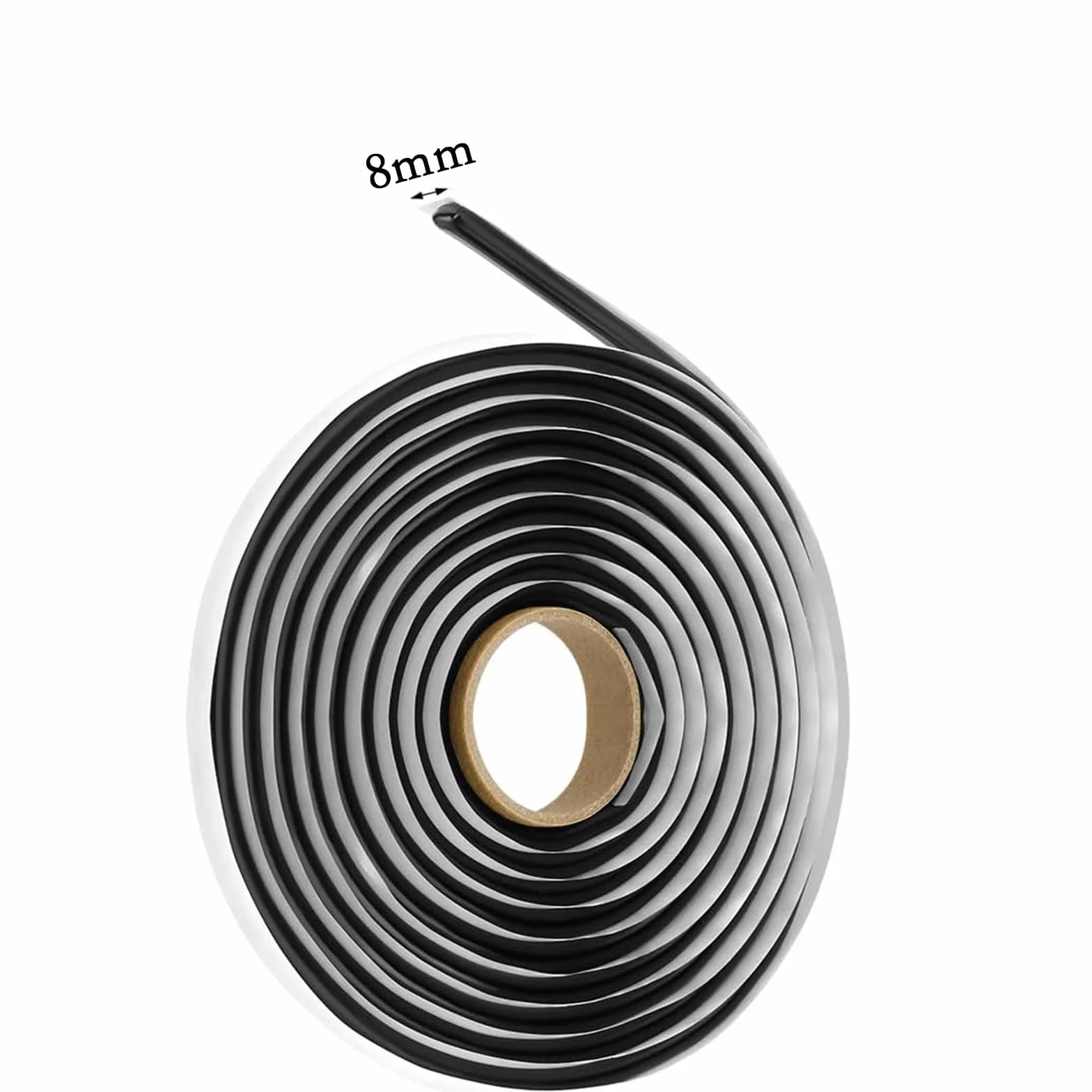 Ruban adhésif en butyle NIYATA 8 mm x 4 m Noir étanche à l'air pour phares portes fenêtres pare-brise