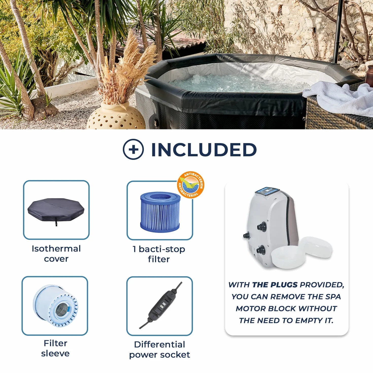 NetSpa SP-OCT165/MOB2 Octopus Semi Rigide Mobilier 4-6 Places