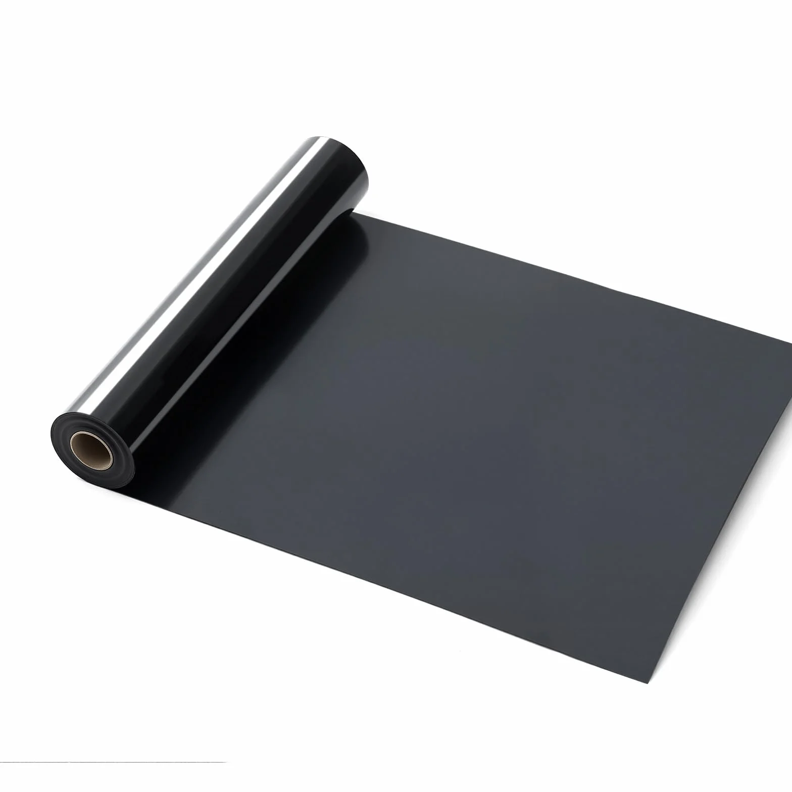 VEVOR Rouleau Vinyle Thermocollant Noir Brillant 30,48x726 cm, Flex HTV Forte Adhérence