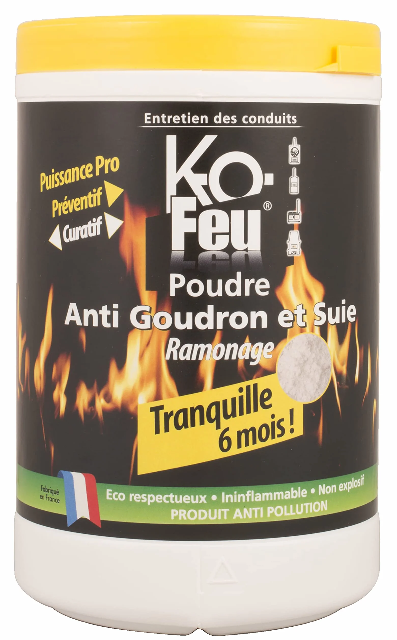 Poudre Anti Goudron et Suie Ramonage Catalytique Chimique Professionnel 1000 cc