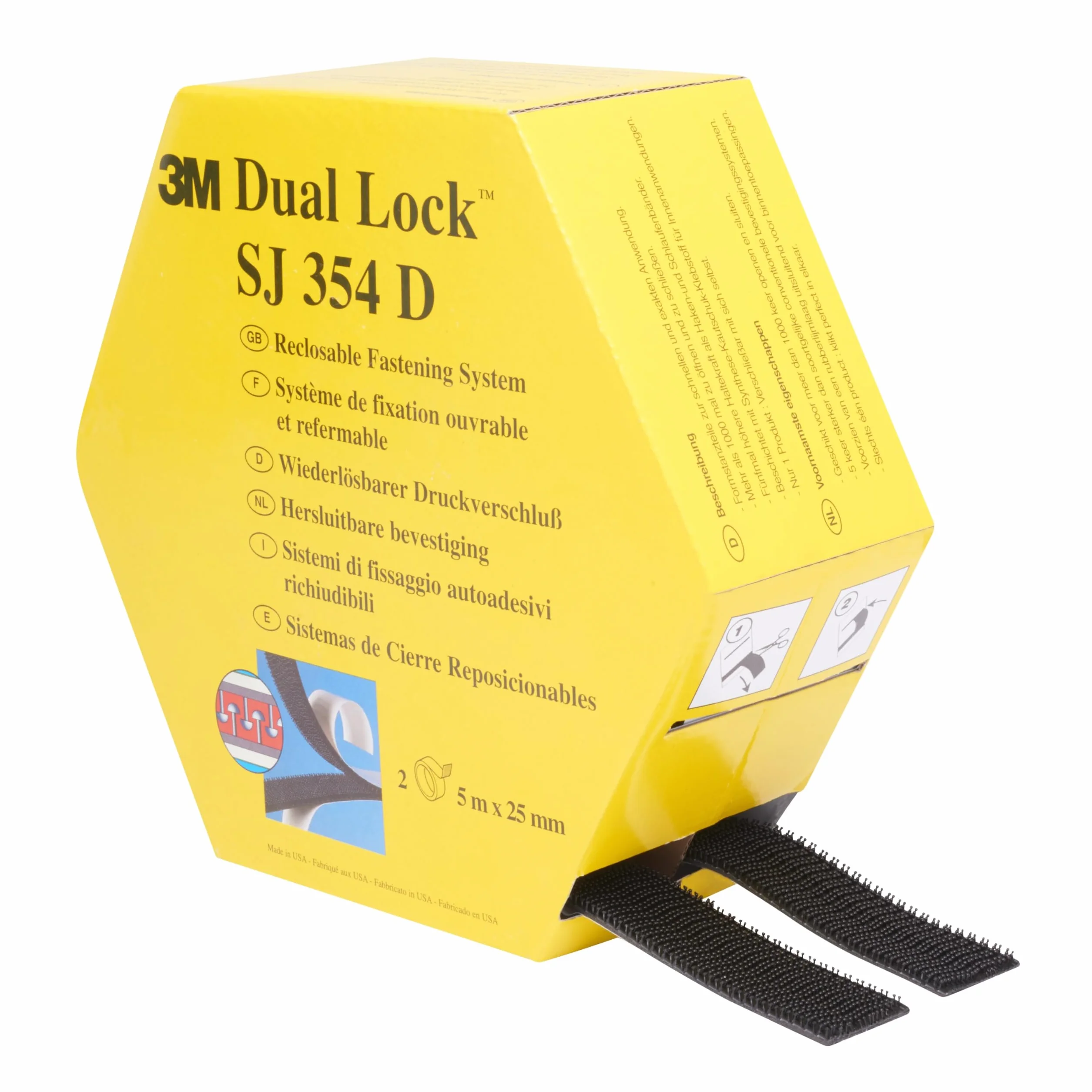 3M Dual Lock SJ354D Fixations Amovibles 25 mm x 5 m 5.7 mm