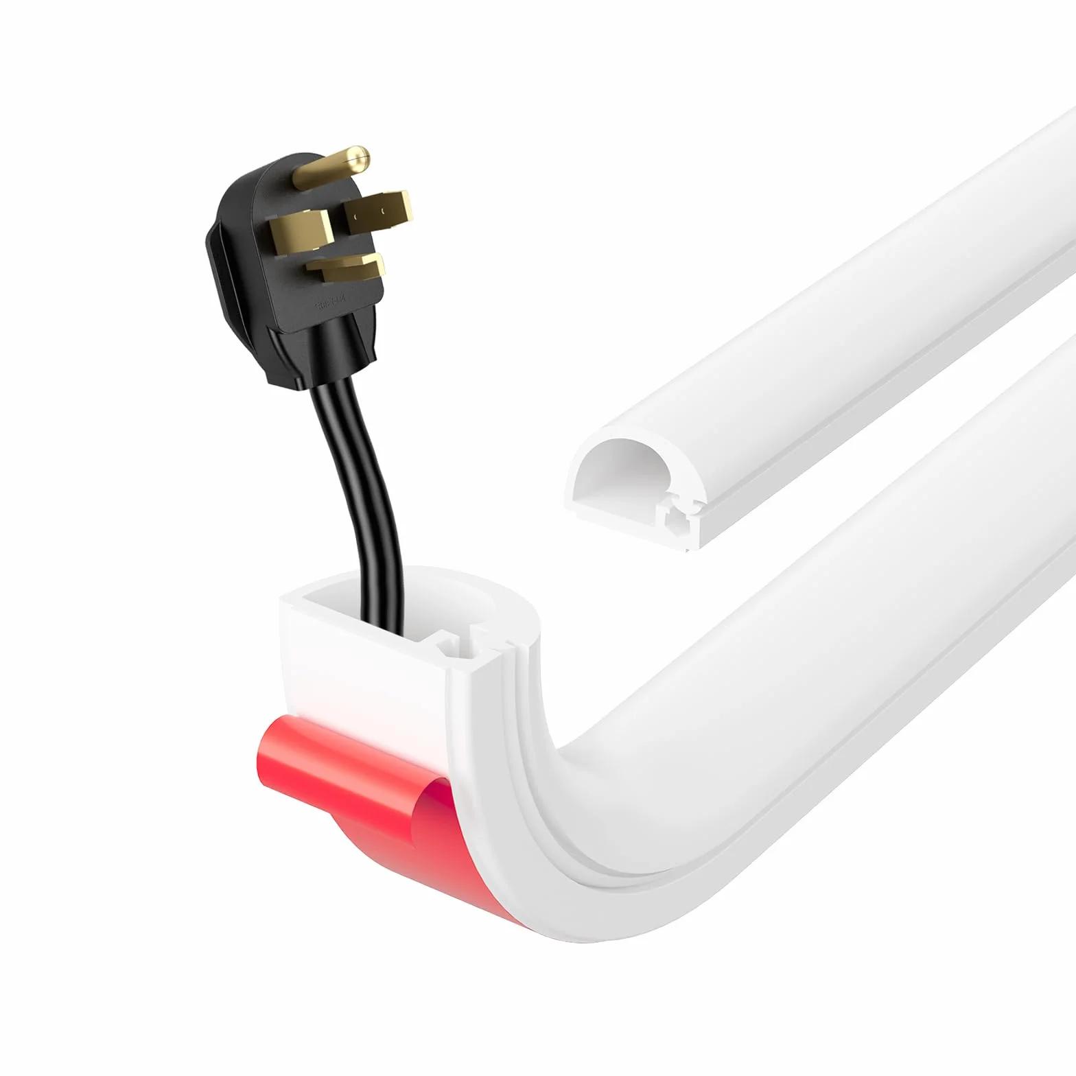 Goulotte Passe Cable Blanc 3M Auto-adhésif PVC Cache Câble Sol Demi Rond TV Mural