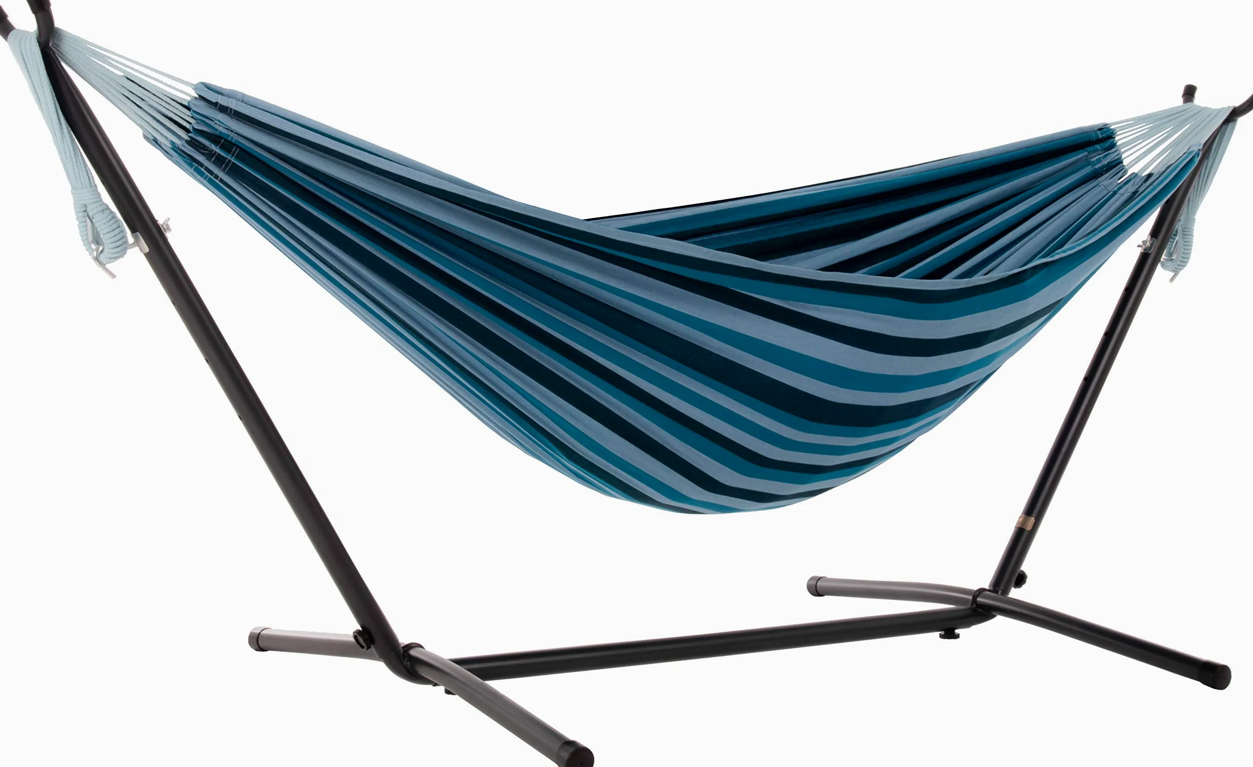 Vivere UHSDO8-34 Hamac Double avec Support Blue Lagoon 250 x109 x 104 cm Taille Unique