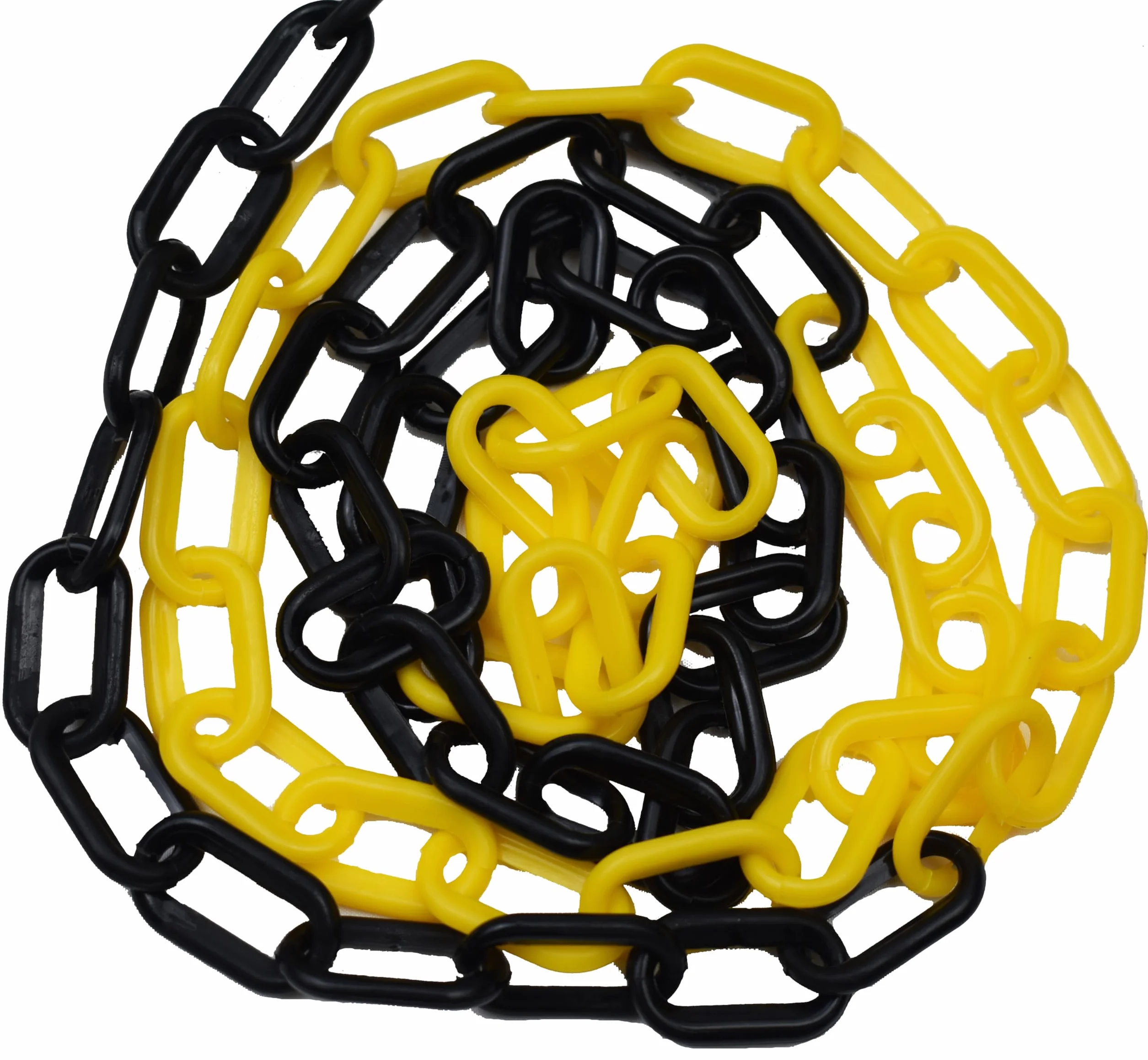 Chaîne d'arrêt plastique noir et jaune 6mm x 25m Sécurité Haute Visibilité