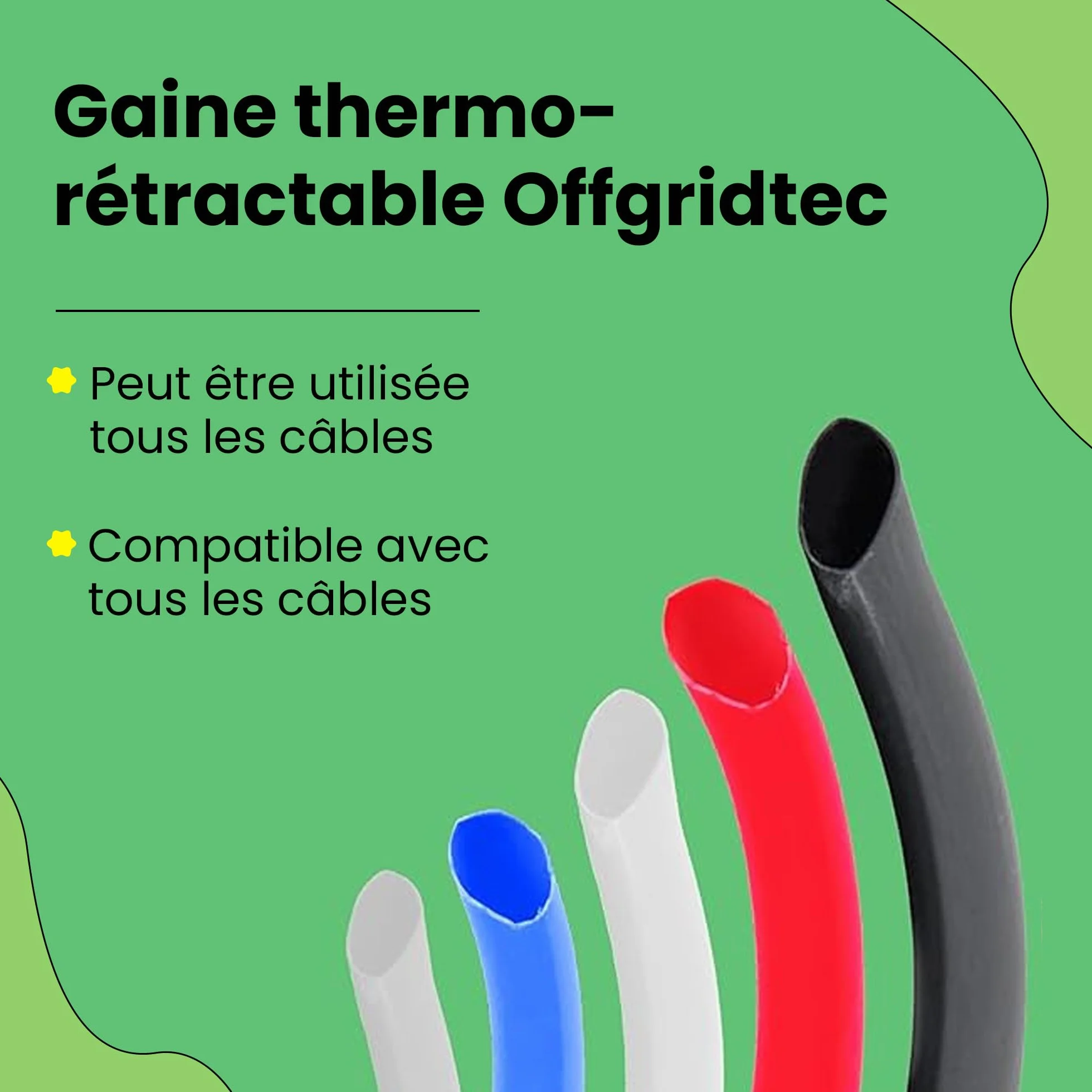 Offgridtec Tube thermorétractable Bleu 5 m 9,5 mm > 4,8 mm