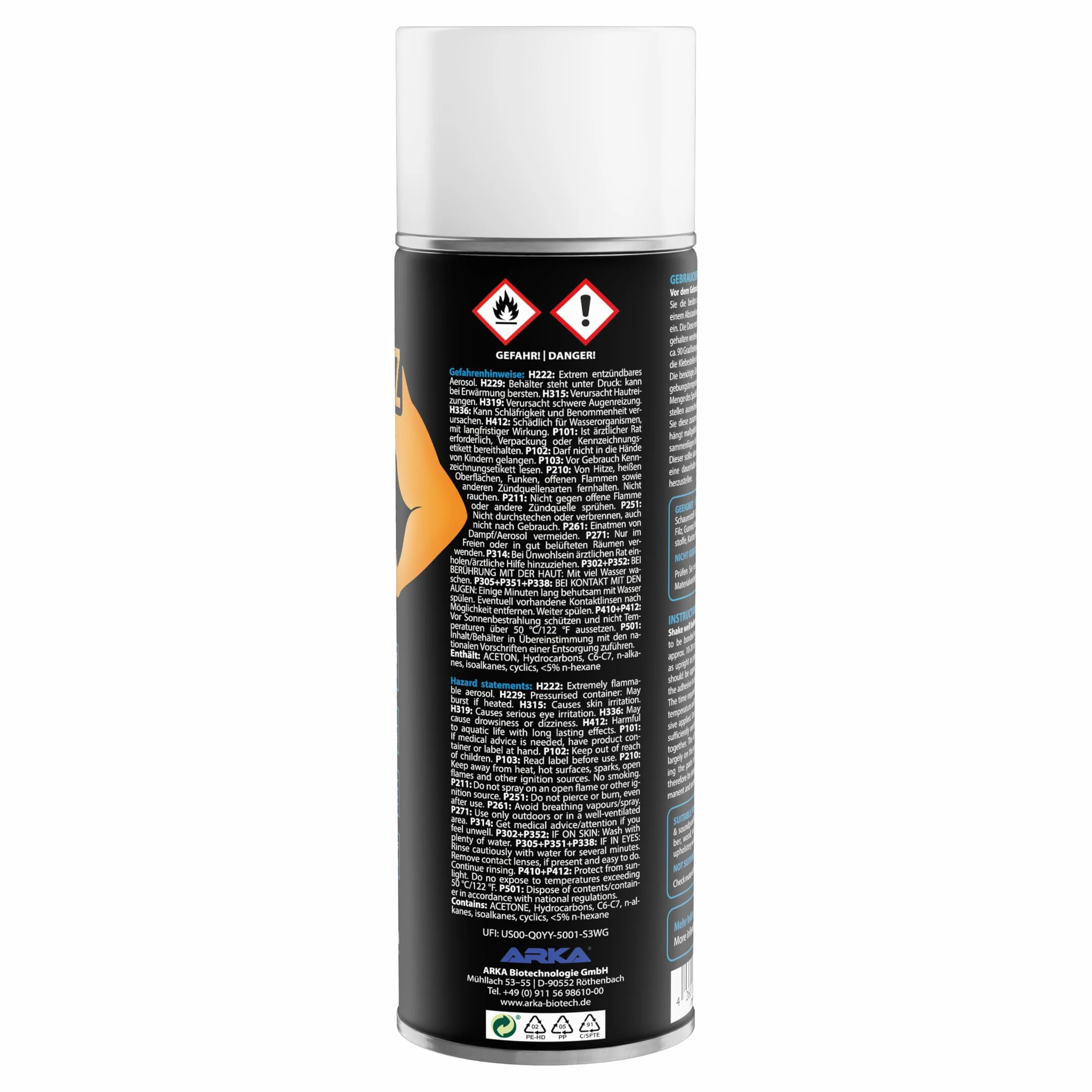 KRAFTPROTZ Colle en spray transparente ultra forte 500 ml résistante à +70 °C pulvérisation réglable