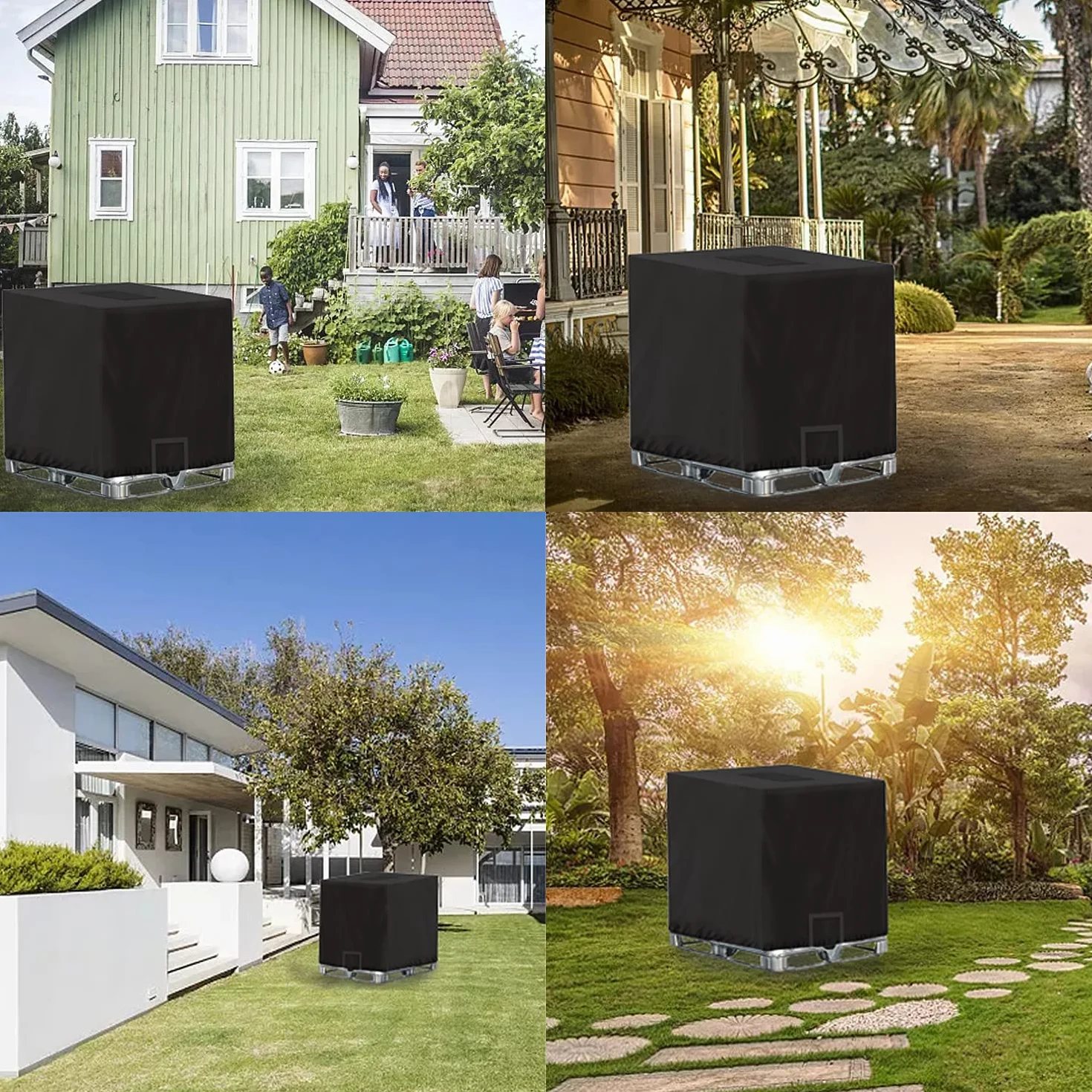Bâche IBC 1000L Anti-poussière Anti-UV Anti-Pluie 420D 120x100x116 cm