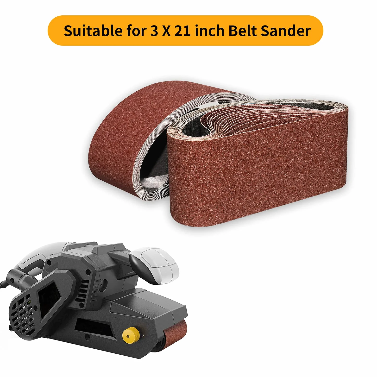 Bandes Abrasifs 75x533 mm 40 Grain 8 Pièces Ponceuse à Bande Ponçage Polissage