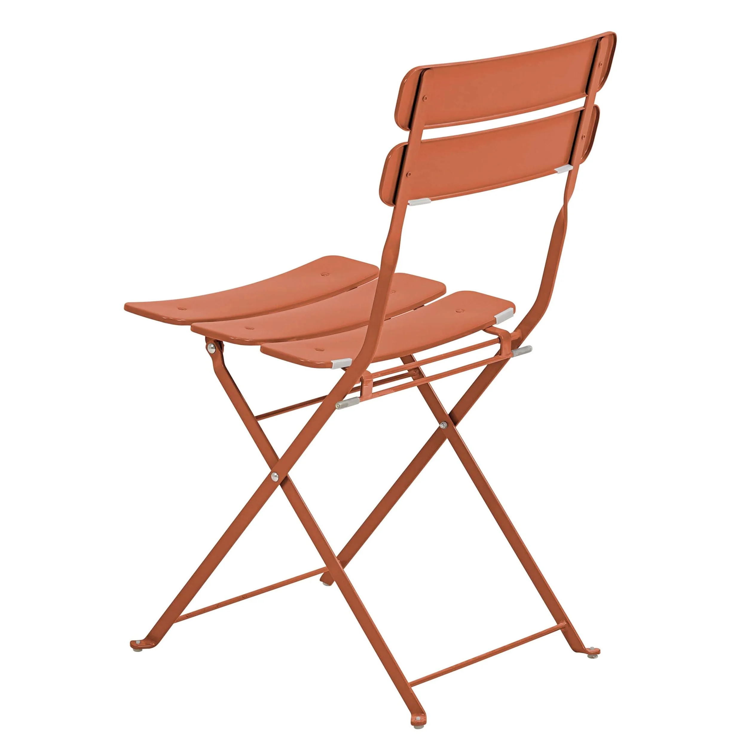 Oviala Table de terrasse Ronde Pliante et 2 chaises Pliantes Terracotta