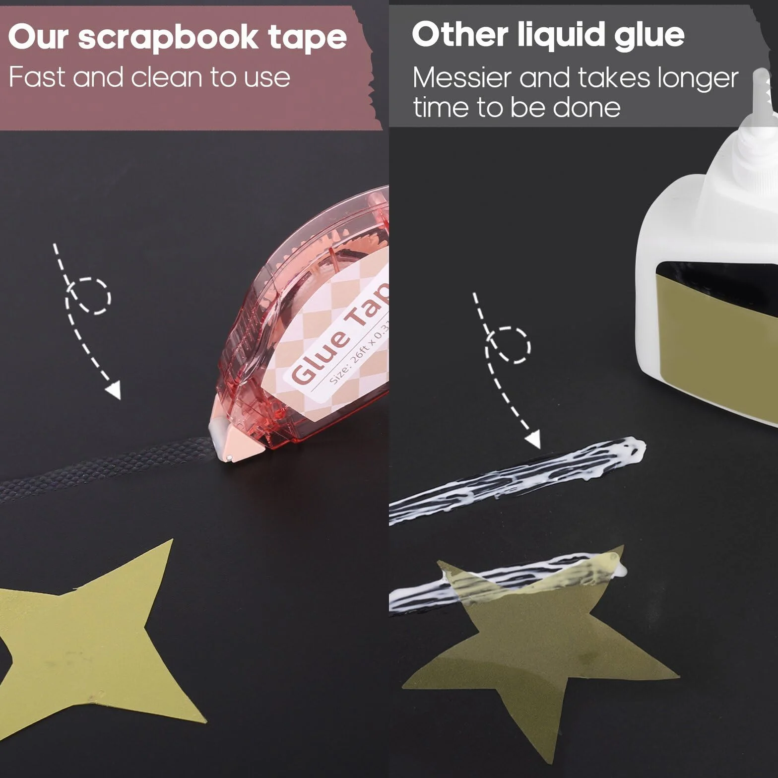 Secopad Colle Roller Double Face 8mm x 8m Ruban Adhésif Transparent Scrapbooking 8 Pièces