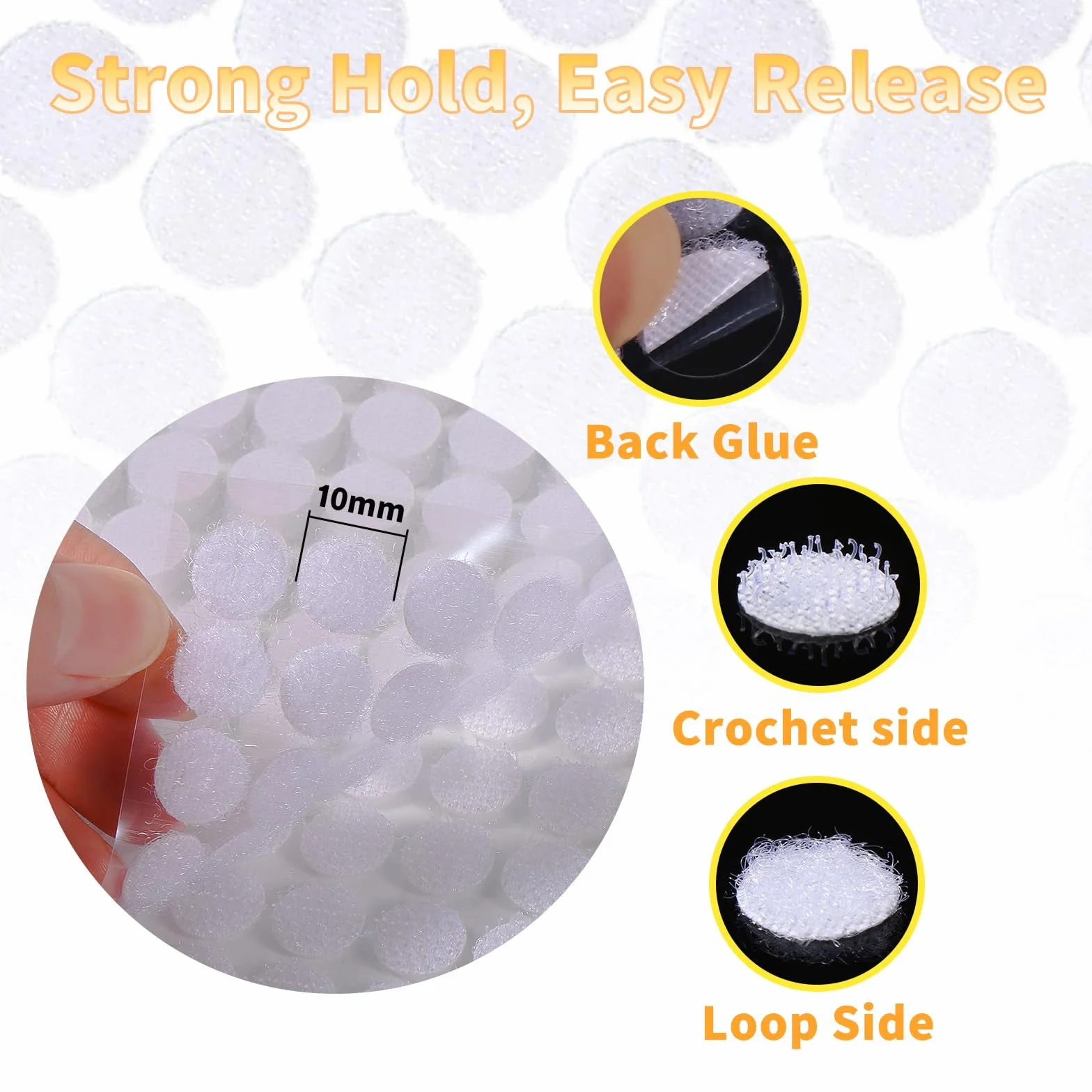 Oderra 1080 Pcs Scratch Autocollant Rond 10 mm, Pastille Auto-adhésifs pour DIY Artisanat