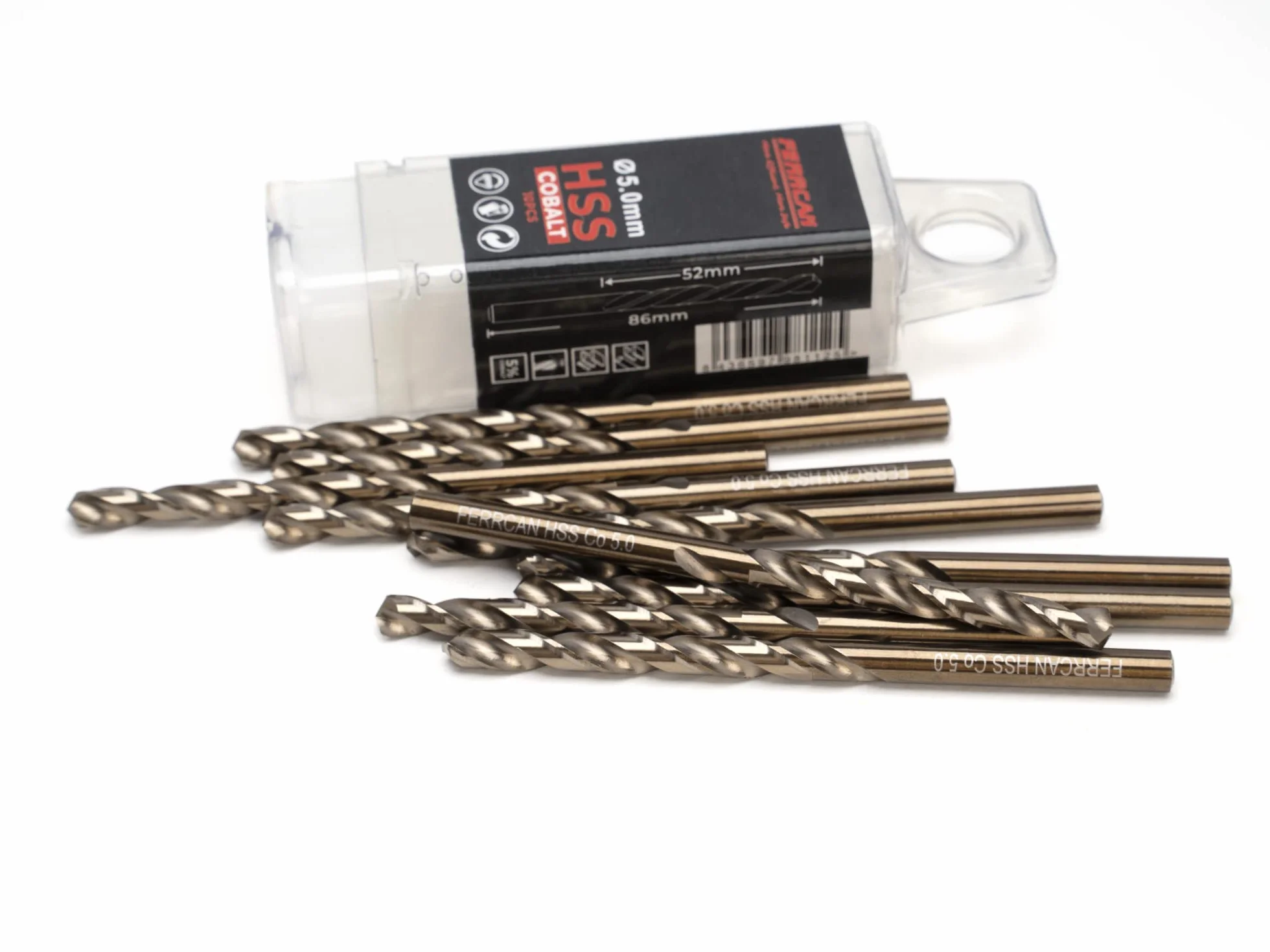 Forets métal HSS DIN338 M35 5% cobalt 5mm perçage inox acier 10 pièces