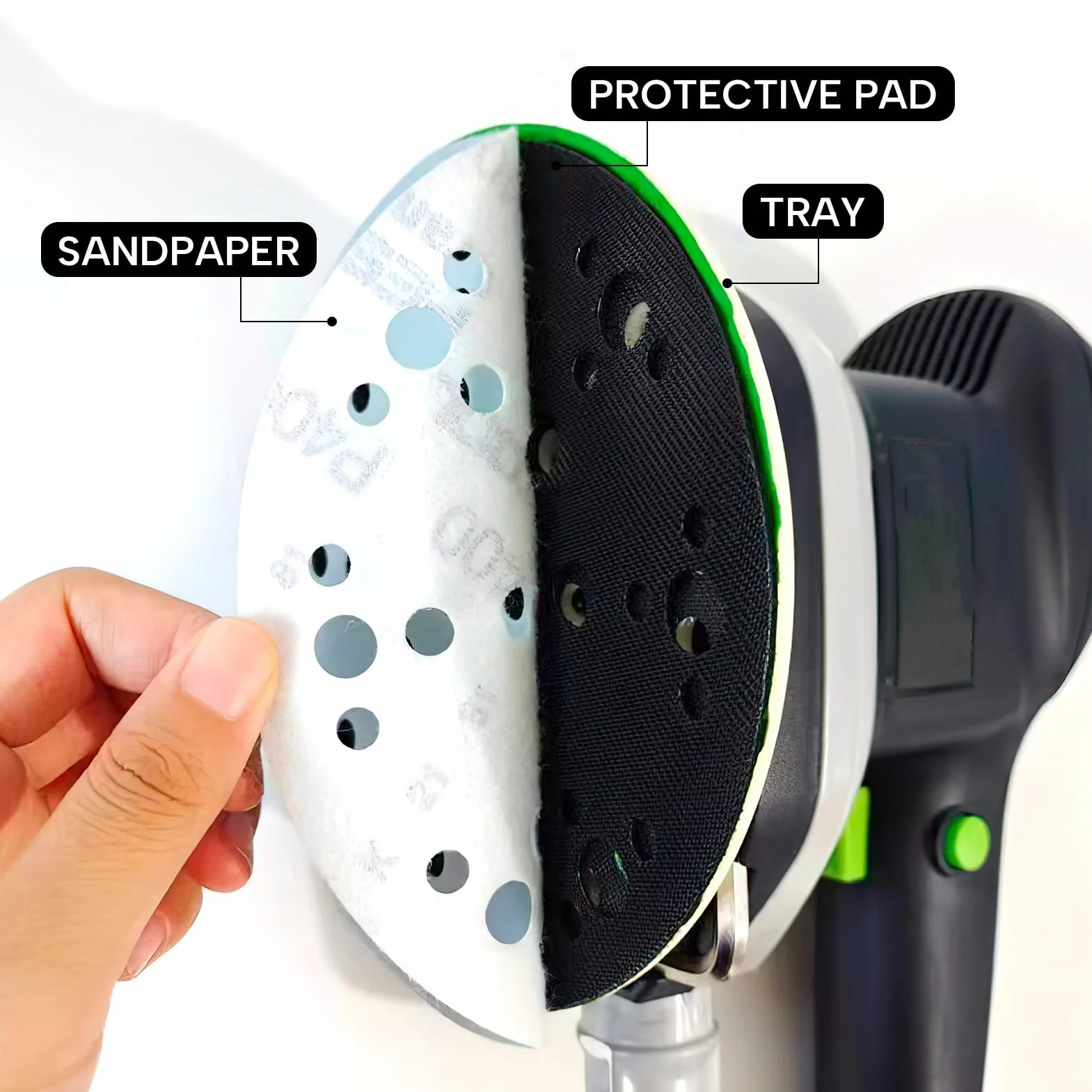 Tampons de Ponçage Souples 150mm 49 Trous Interface Mousse pour Plateaux Ponçage Polissage