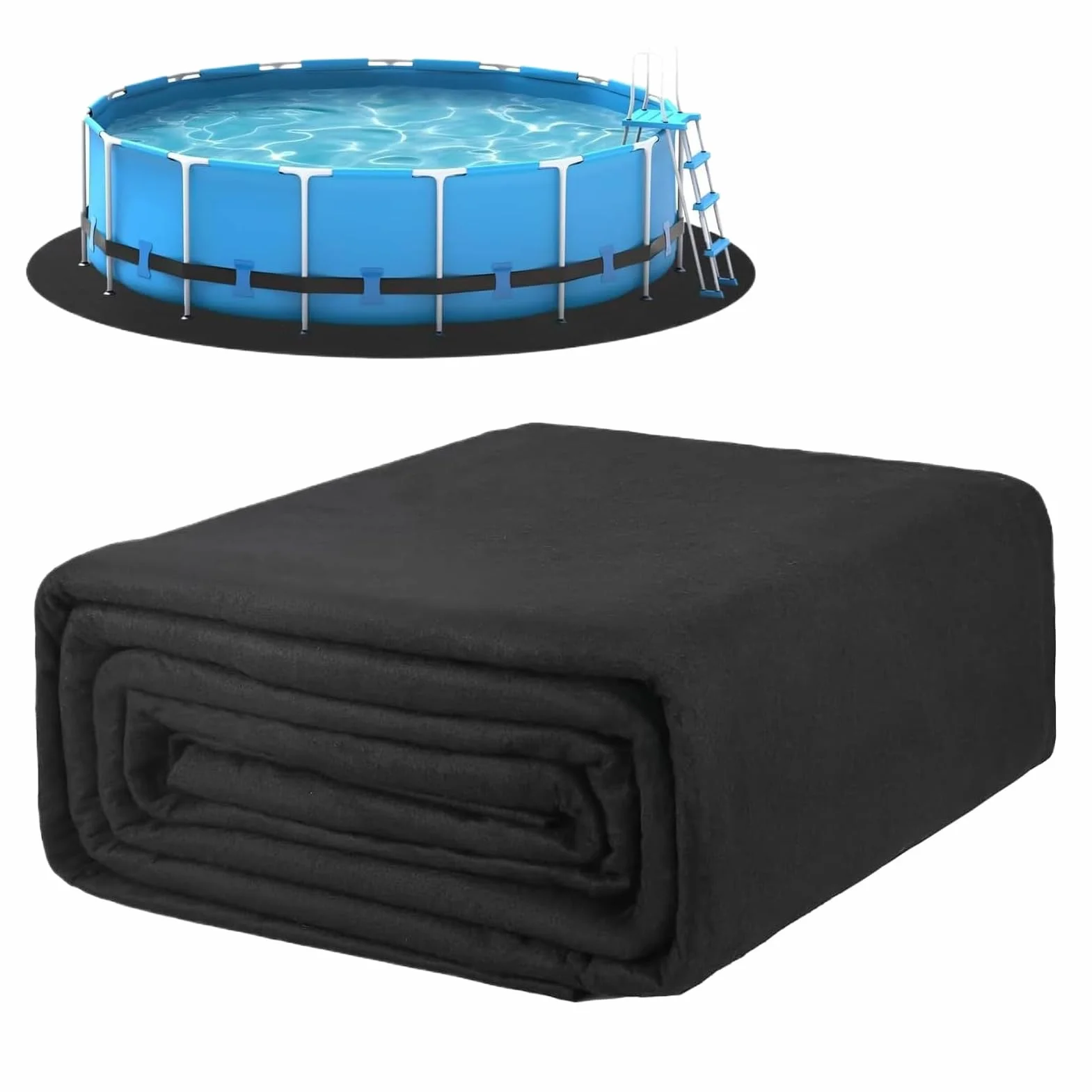 Tapis de piscine Polyester 3,05 m 3,66 m Housse de protection pliable anti-crevaison pour piscine