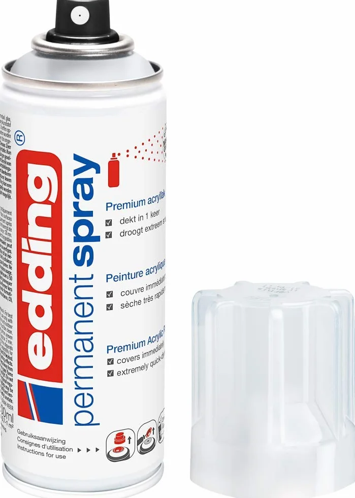 Edding 5200 Vernis clair permanent en bombe 200 ml - Vernis acrylique brillant pour fixer et protéger la peinture