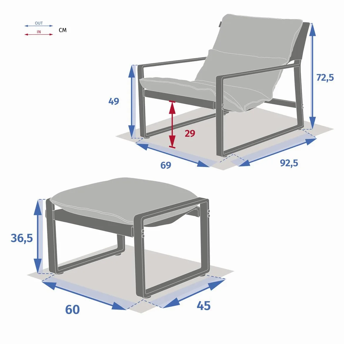 Hespéride - Fauteuil Relax de Jardin Lambinio Blanc en Aluminium en Acier traité en epoxy