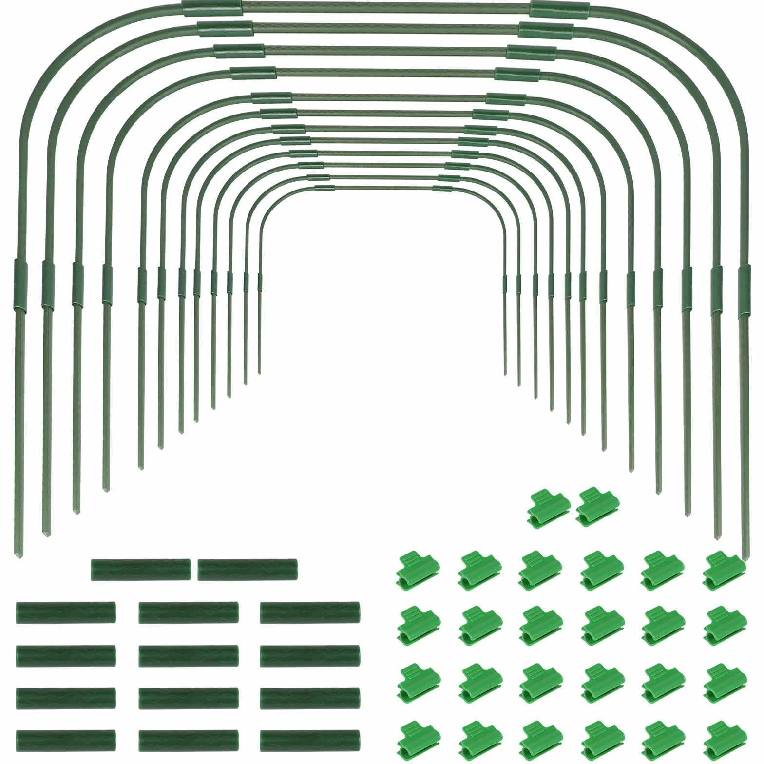 EXLECO 12Pcs Cadre de Serre de Jardin avec Clips Arceau de Jardin Kit de Maison de Cerceau de Jardin Cerceau pour Tunnel Jardin 90 x 80 cm Arceau pour Serre Tunnel Cerceau pour Tunnel de Croissance