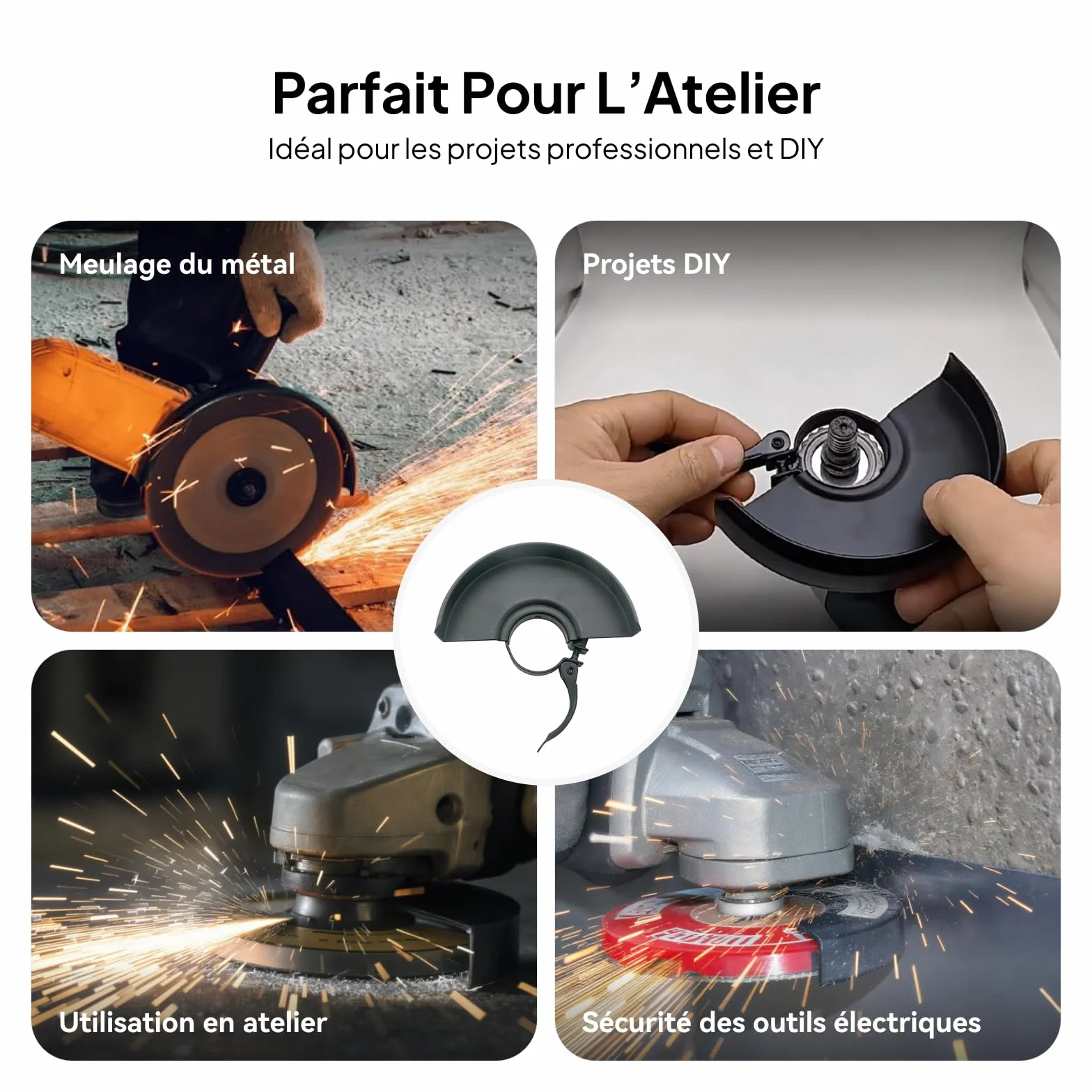 MagiDeal Protection de Meuleuse, Garde pour Meuleuse d'angle 100/115/125