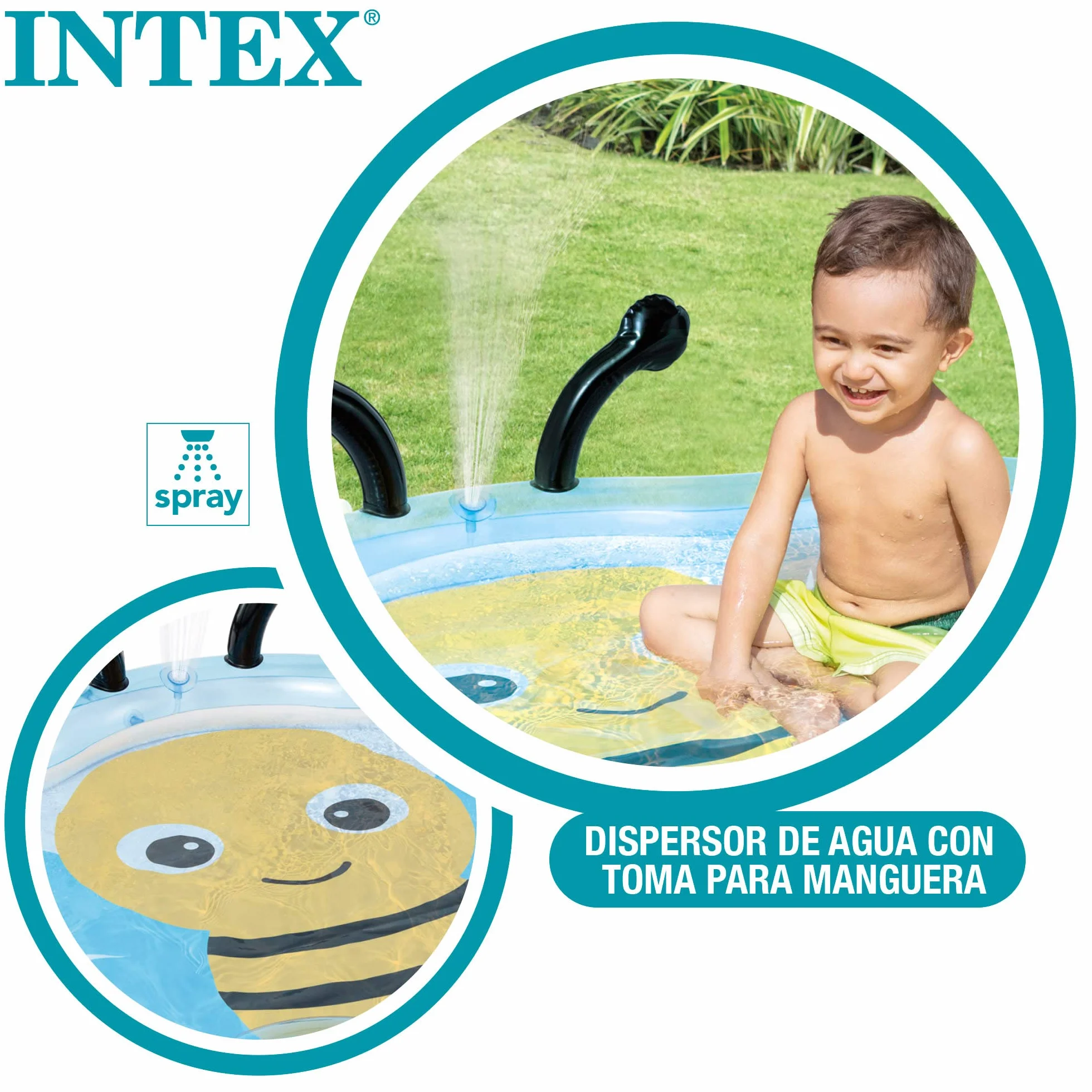 Intex piscinette Fontaine Abeille Multicolore