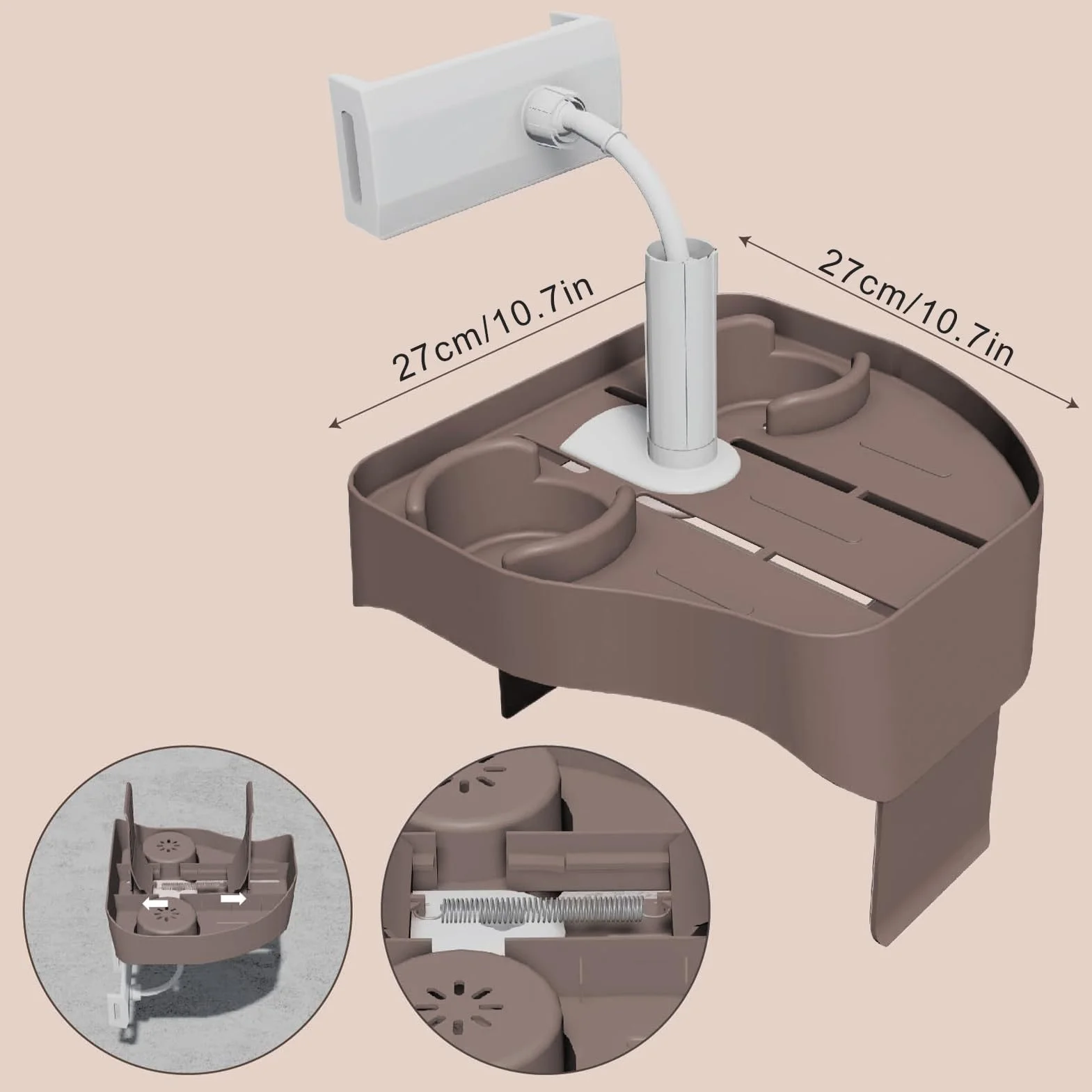 Caddy Spa réglable Plateau de Table d'appoint pour Baignoire 5,9-9,8 Pouces