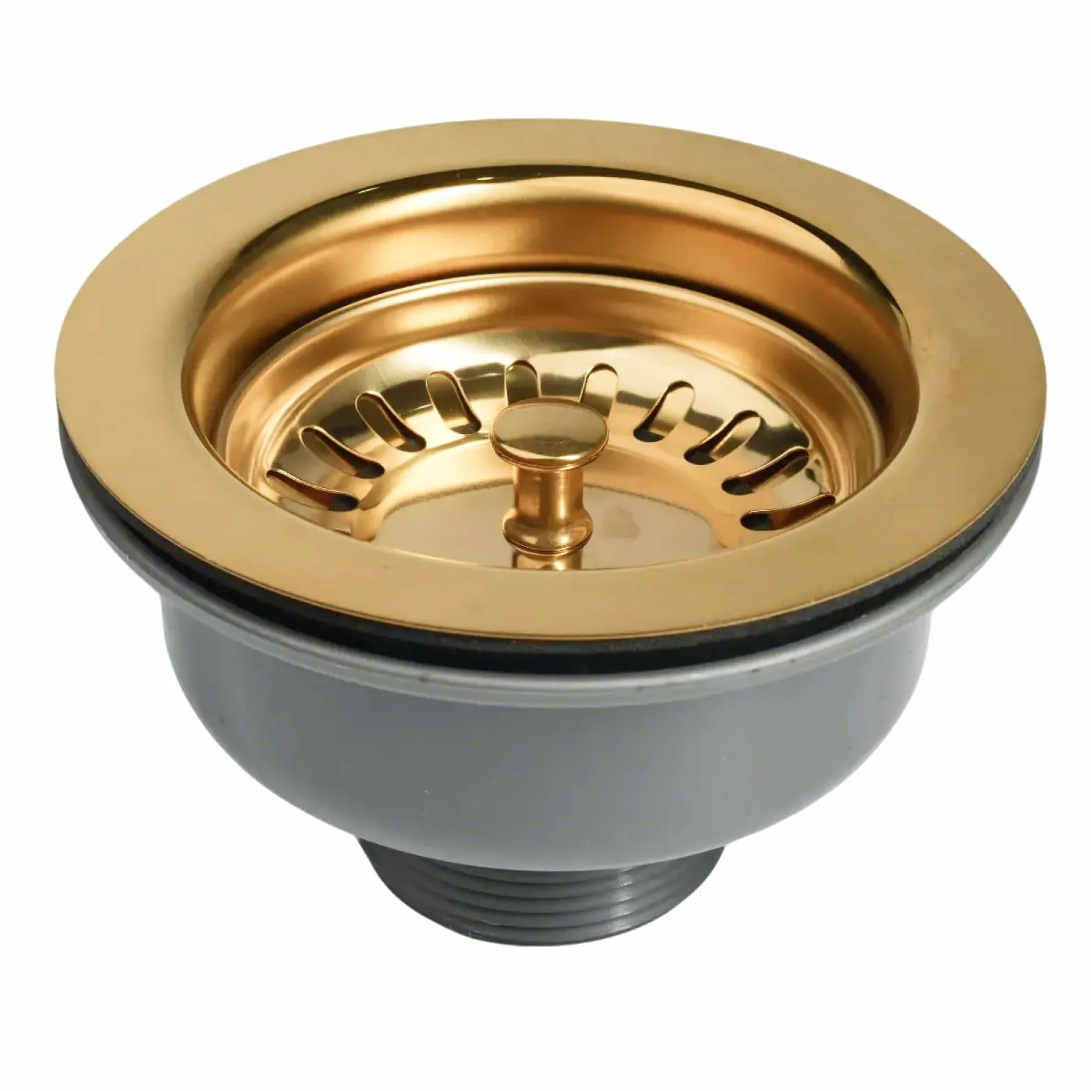 Bonde d'évier inox 114 mm G1½ 304 Acier inoxydable ABS dorée