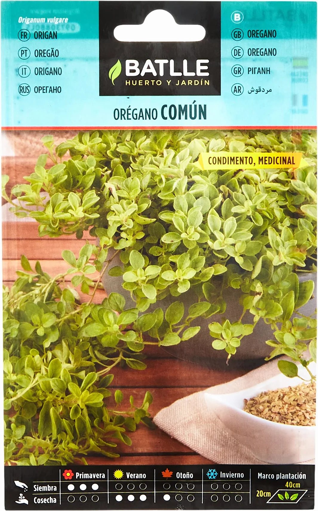 Graines aromatiques de Batlle - Origan commun (0,5g), vert