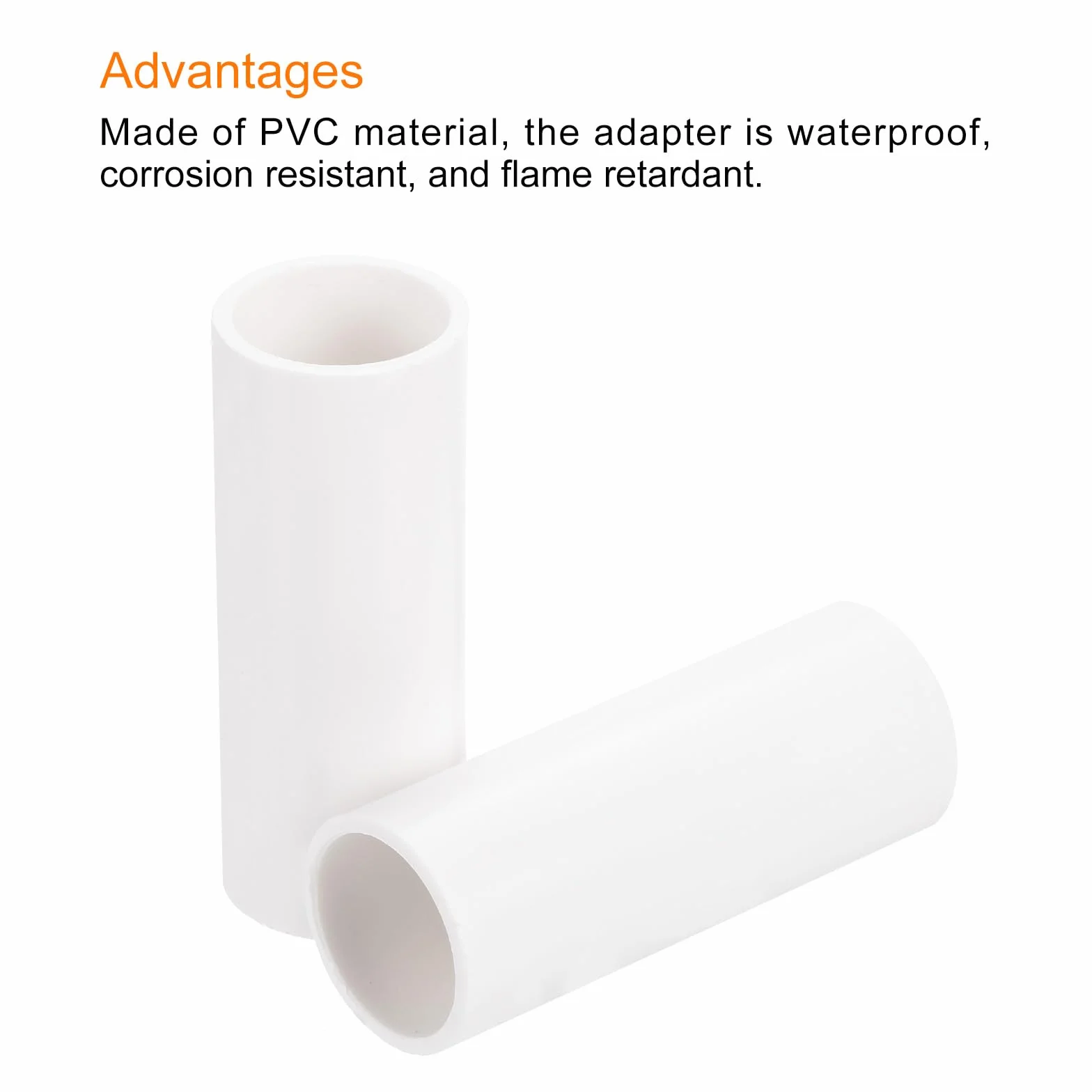 Raccord Droit Conduit PVC 16 mm Blanc Lot de 50 pour Tuyau Électrique