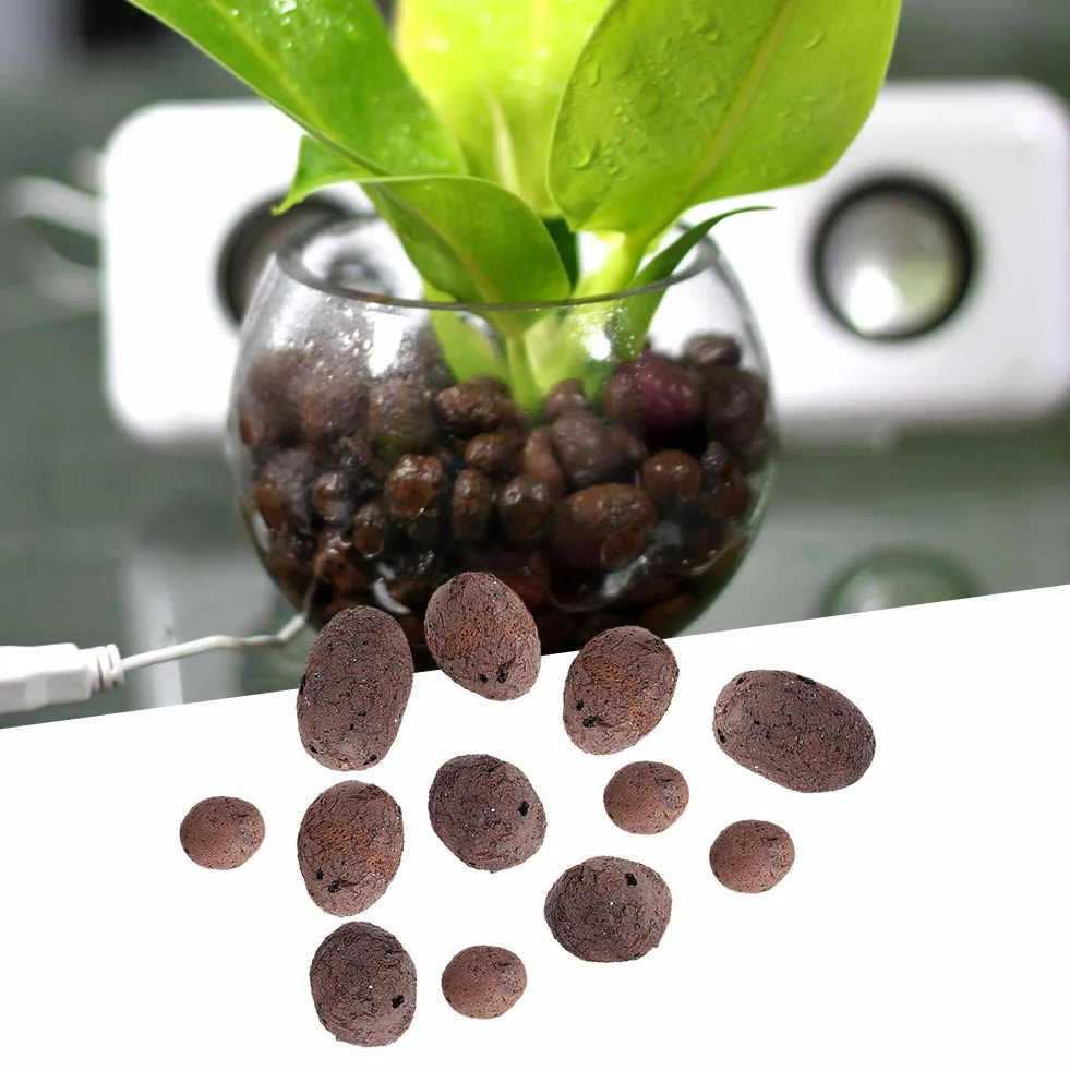 Yosoo Hydroponic Clay Pebbles Growing Media Galets d'argile anionique pour système hydroponique Jardin d'herbes d'intérieur pour laitue, Menthe, Persil