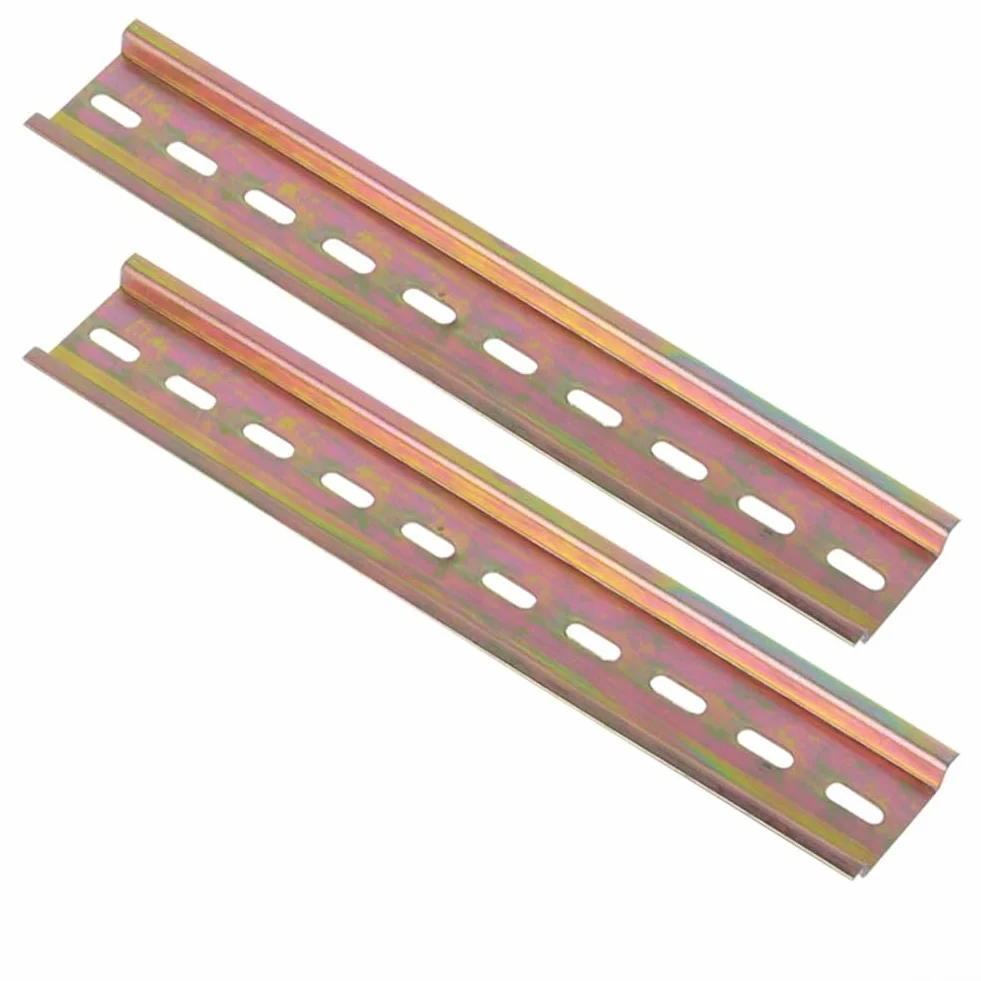 Rails DIN aluminium fendus 35 mm x 7.5 mm lot de 2 pour disjoncteurs tableaux distribution