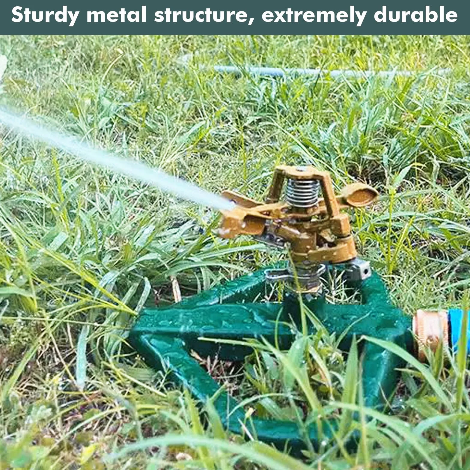 Arroseur de pelouse métal 360° automatique système irrigation robuste jardin serre