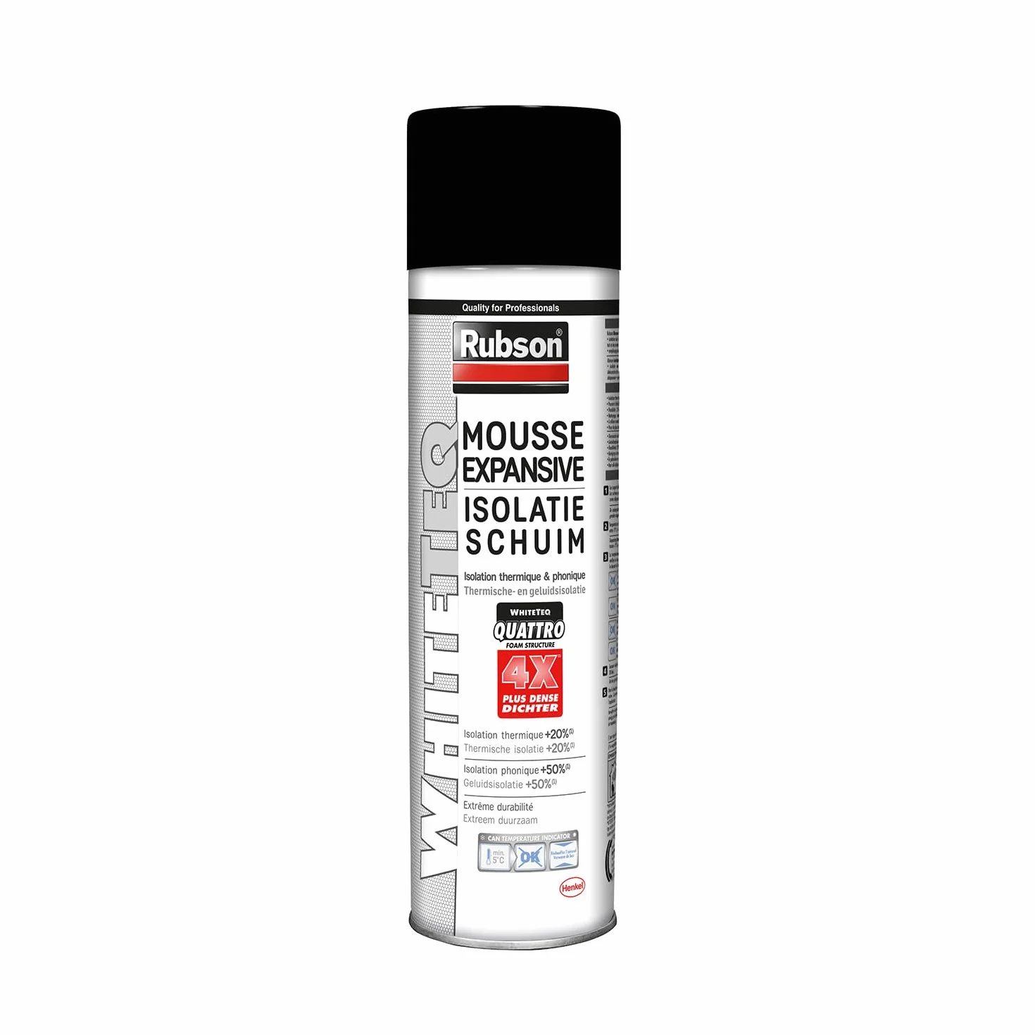 Rubson Mousse Expansive White Teq 500 ml isolation thermique phonique polyuréthane blanche densité renforcée