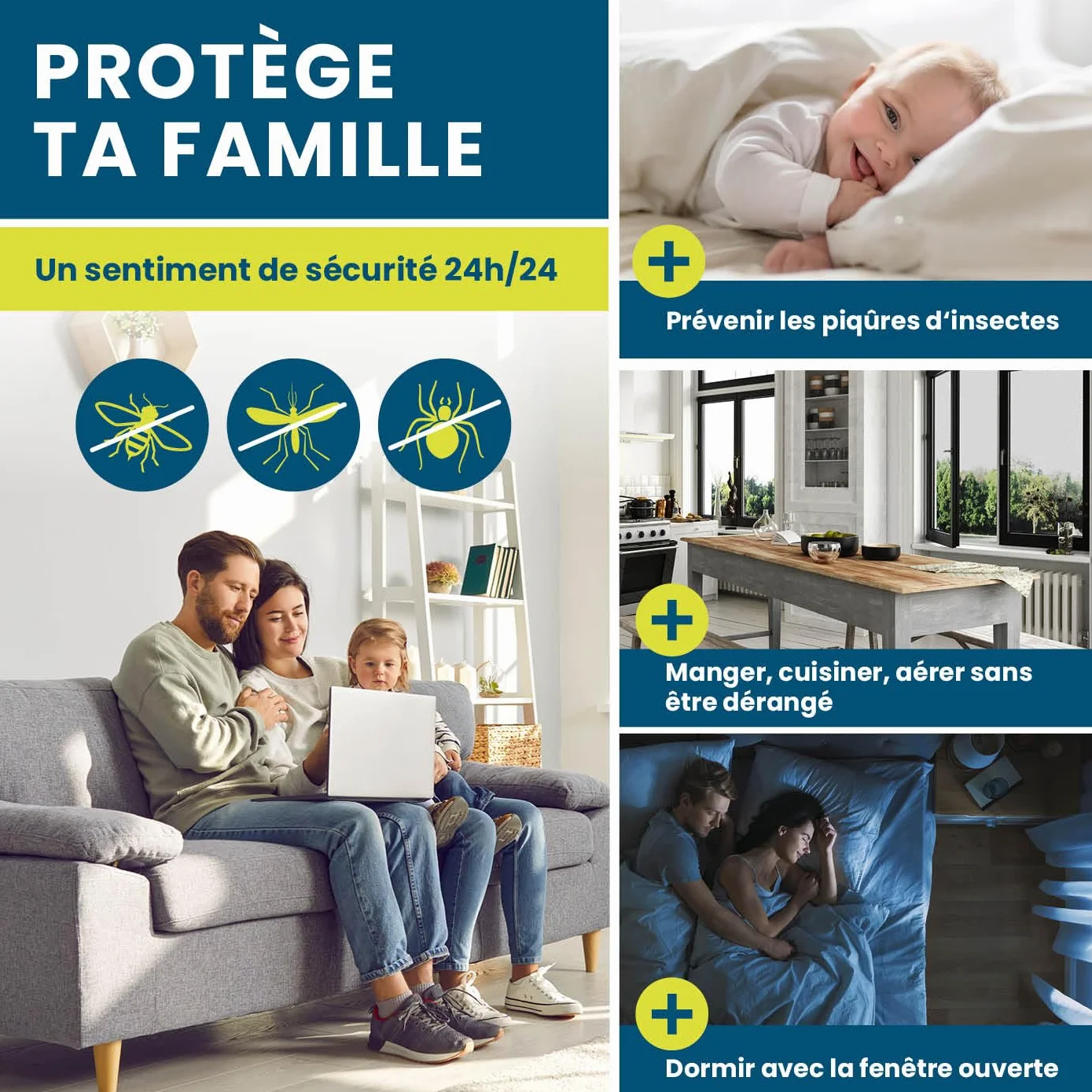 Hoberg Moustiquaire de fenêtre Fixation magnétique 150 x 130 cm découpable Noir