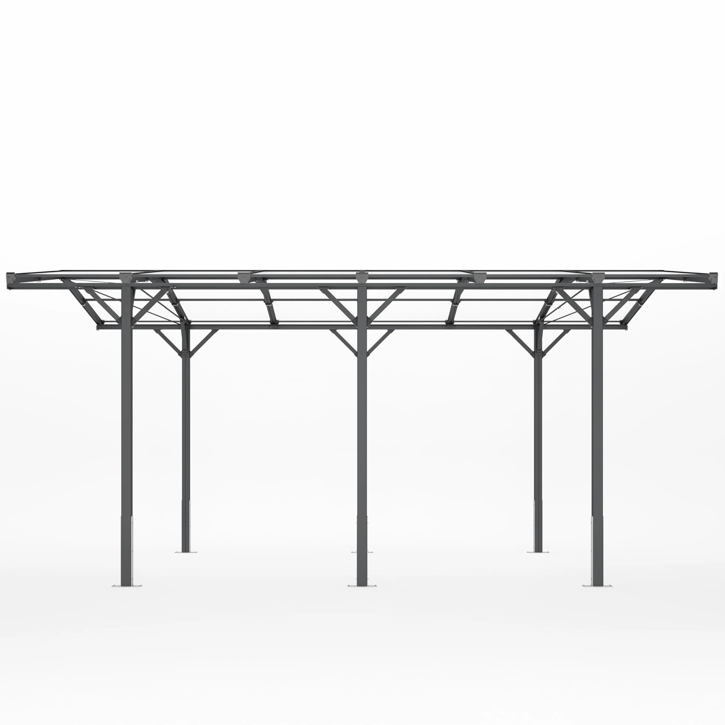 GFP Carport 2,85x5,05m Abri Voiture en Aluminium Anthracite Abri Individuel Voiture