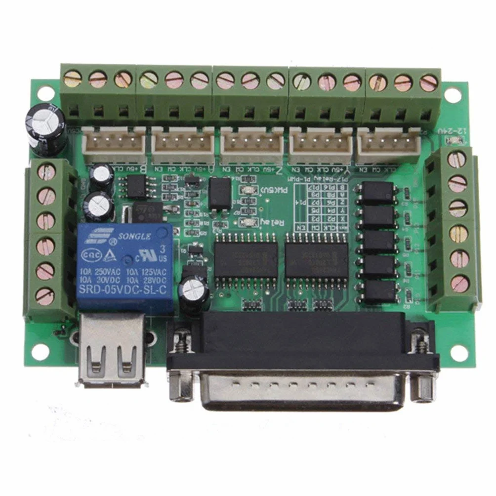 DollaTek 5 Axes CNC Conseil avec coupleur Optique pour Pilote de Moteur Pas à Pas MACH3