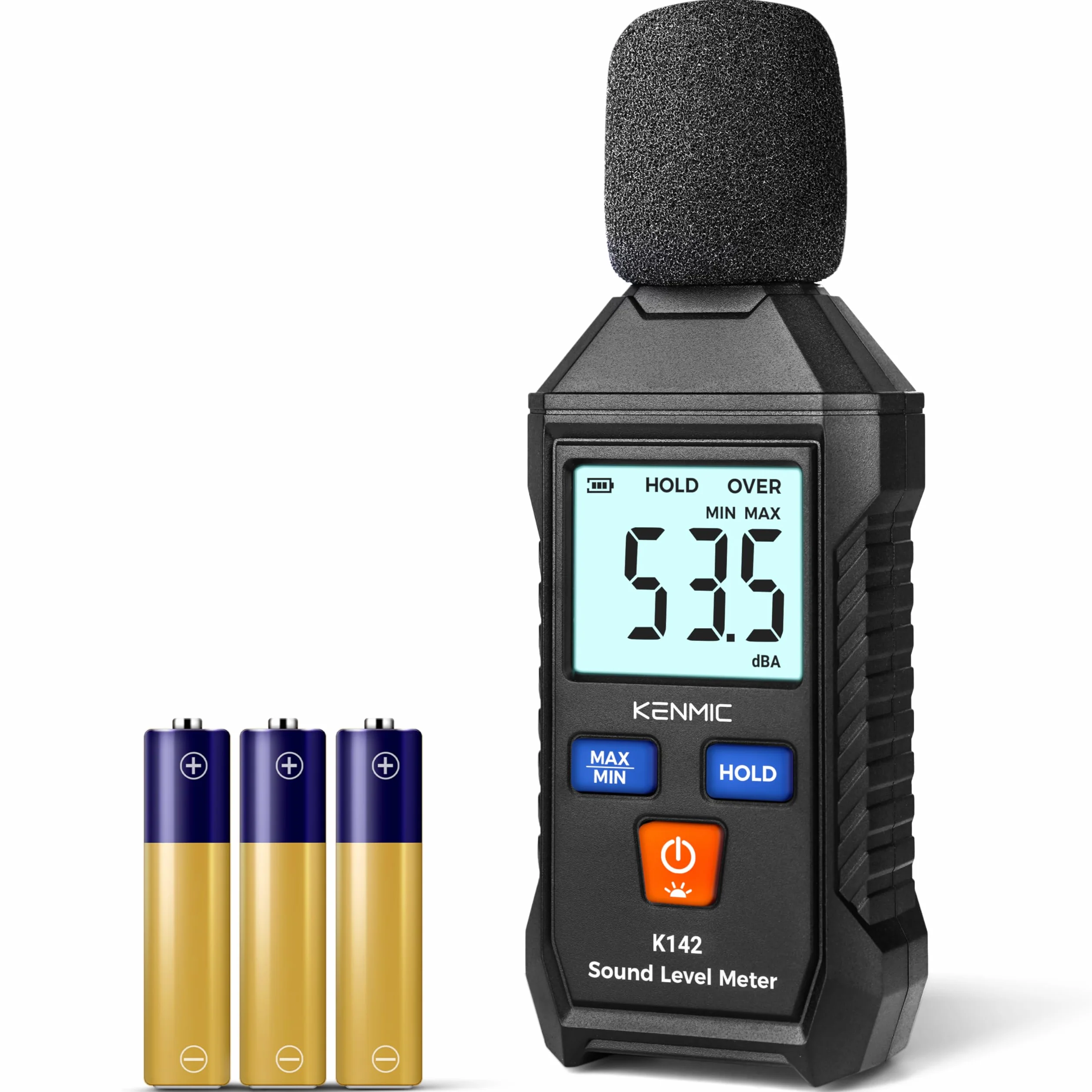 Sonomètre Numérique dB portable 35-130 dB(A) écran LCD rétroéclairé pour maison, classe, atelier