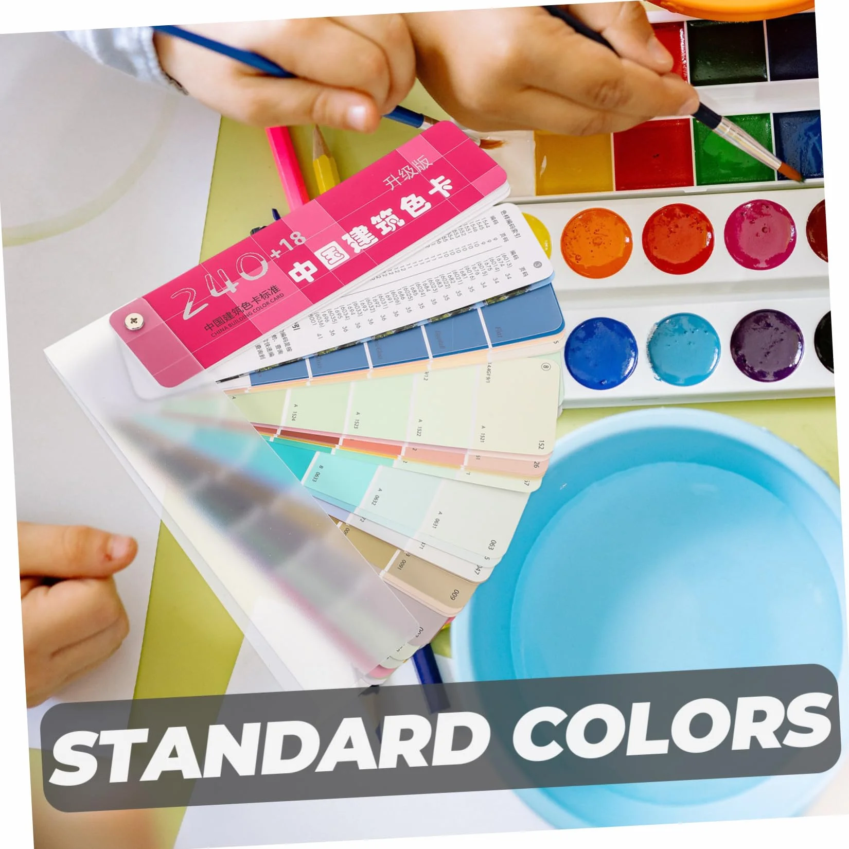 Jeu de Cartes Couleur Peinture 1 Set Papier Plastique Correspondance Couleurs Identification Projets Maison