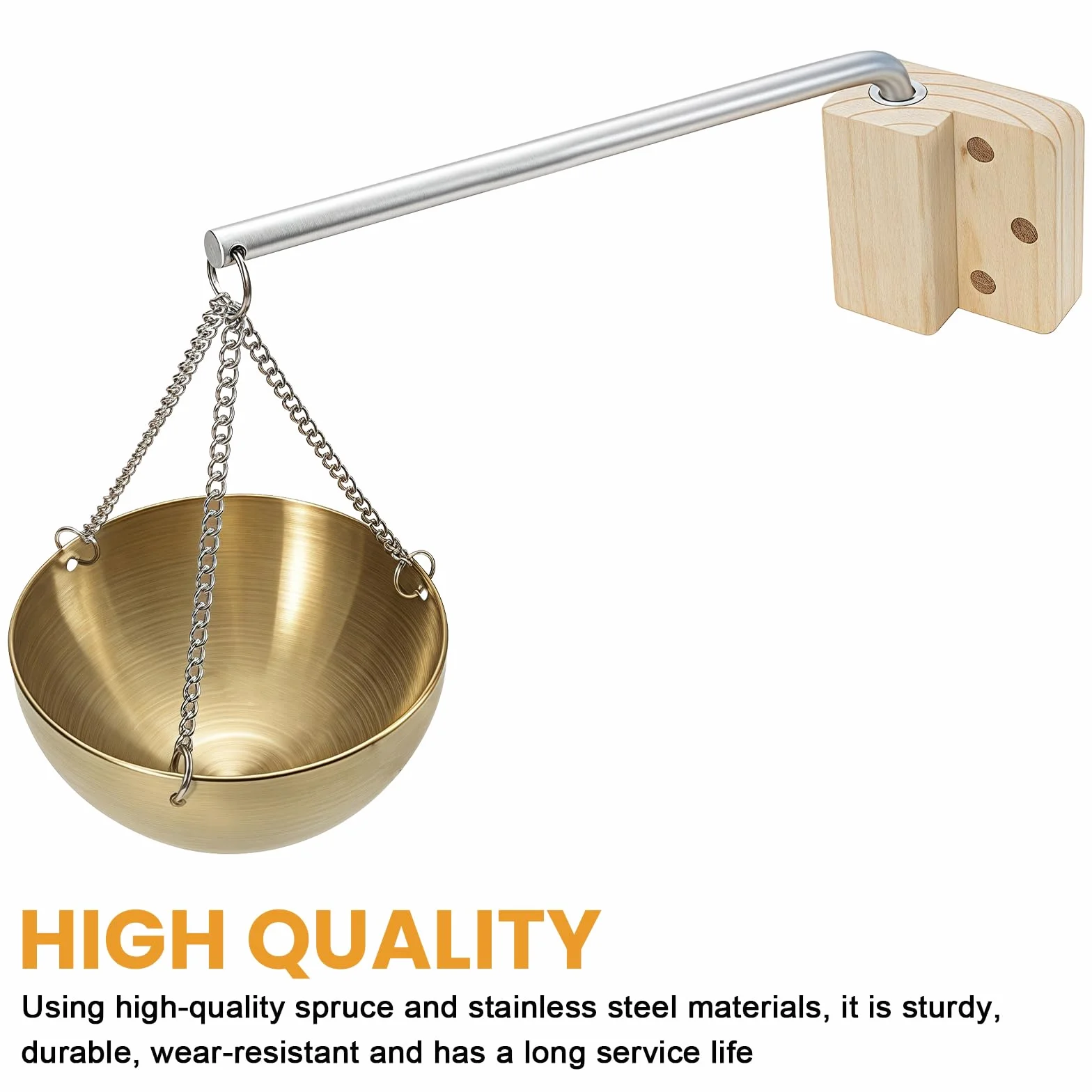 Bol aromatique pour sauna en acier inoxydable 12 cm - Bol de sauna suspendu doré